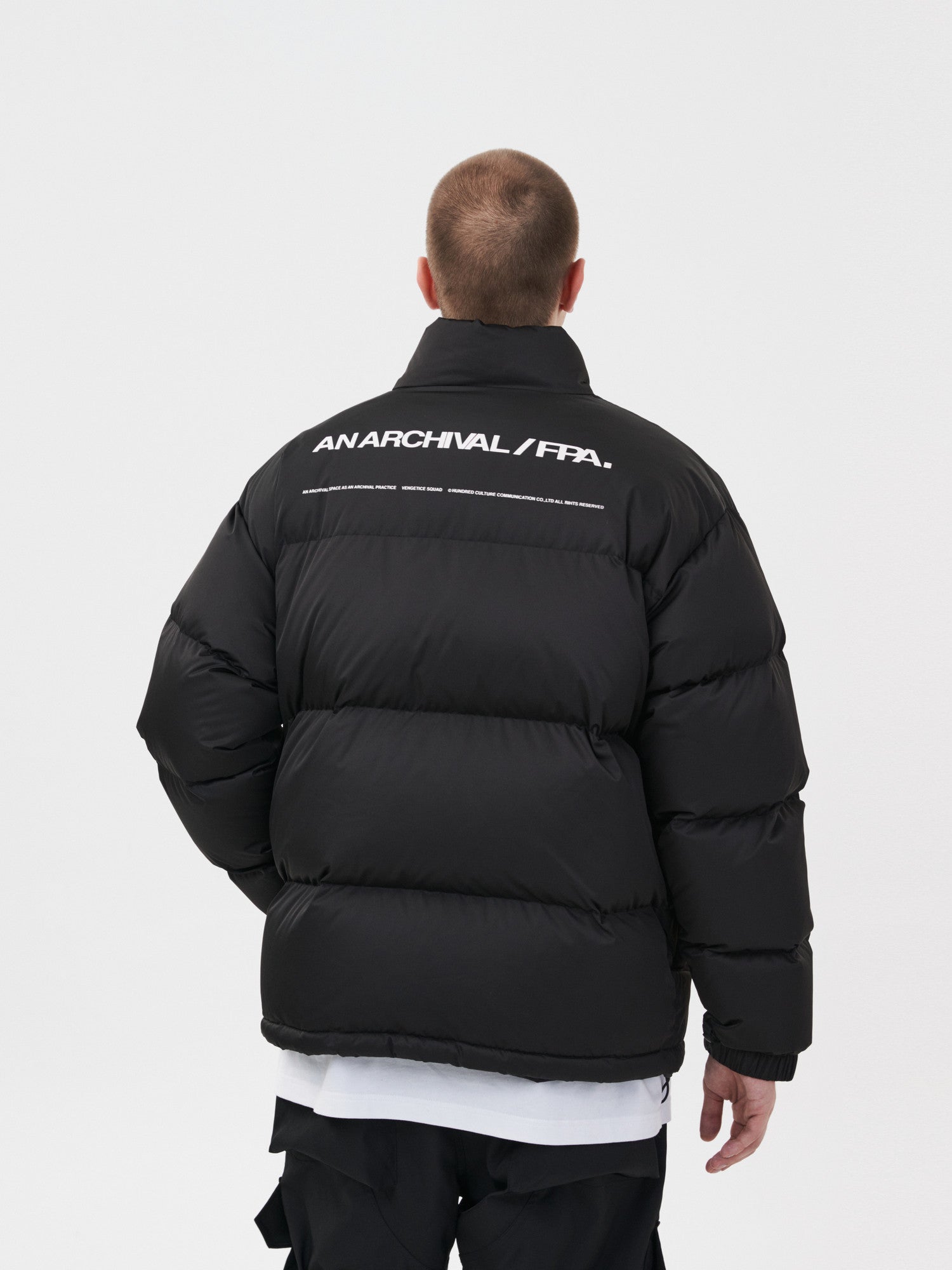 FPA Thickened Black Down Jacket – Chinese Streetwear Winter Warm White Duck Down Lightweight Stand Collar Coat for Men