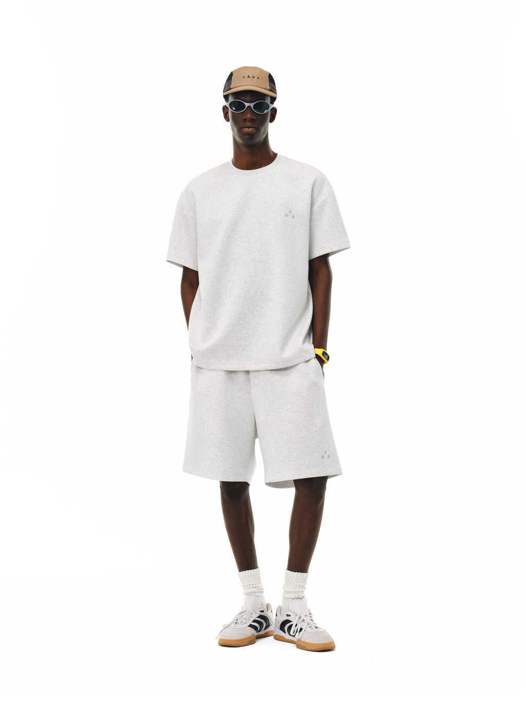 FPA Double-Faced Air Layer Anti-Pilling Cool-Touch Special Yarn Logo Shorts Summer Chinese Street Style Straight-Leg 5-Pocket Shorts