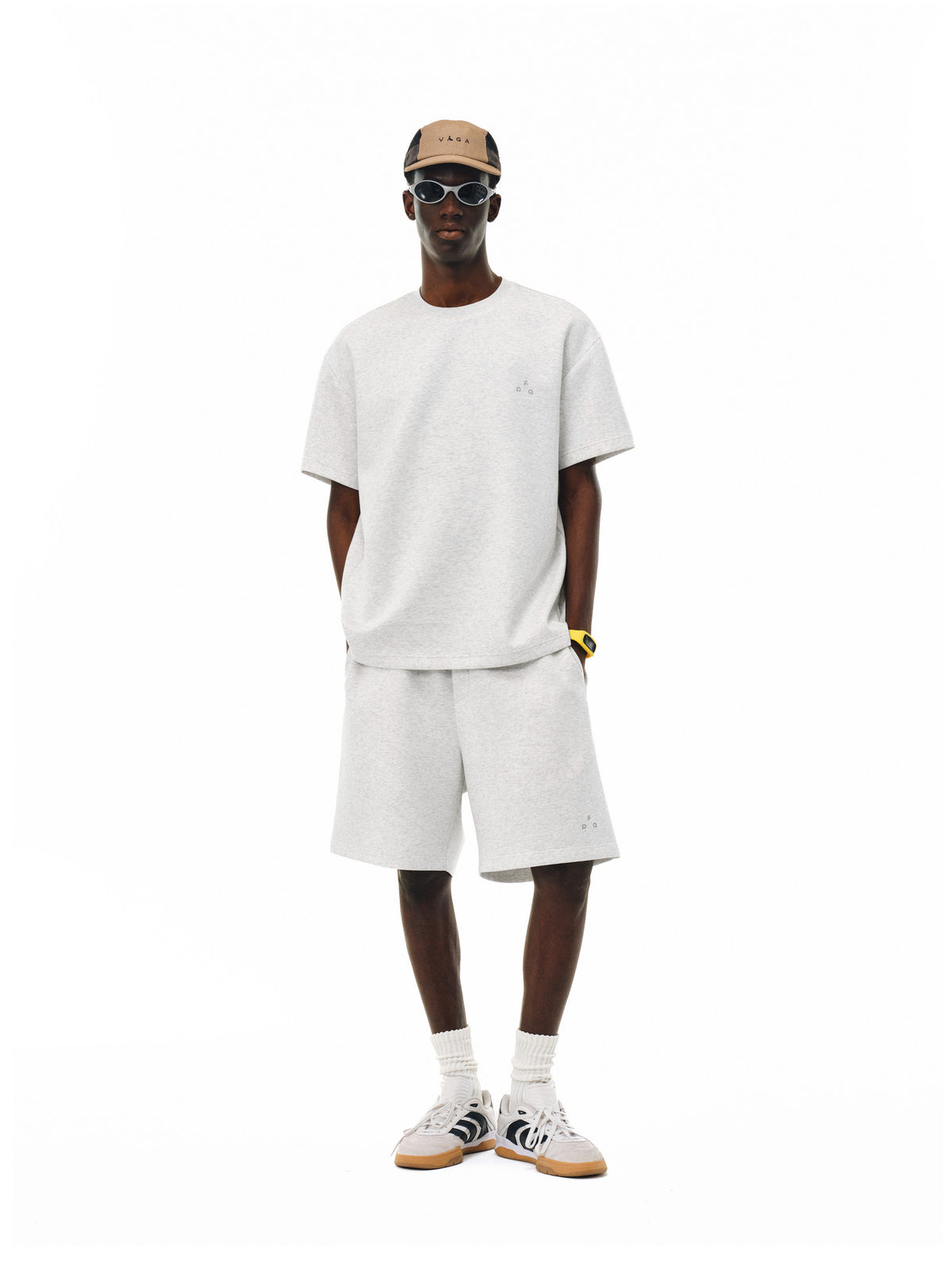 FPA Double-Faced Air Layer Anti-Pilling Cool-Touch Special Yarn Logo Shorts Summer Chinese Street Style Straight-Leg 5-Pocket Shorts