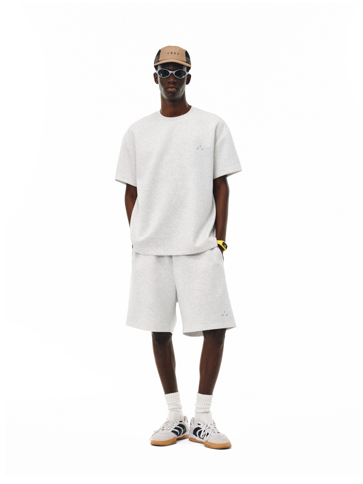 FPA Double-Faced Air Layer Anti-Pilling Cool-Touch Special Yarn Logo Shorts Summer Chinese Street Style Straight-Leg 5-Pocket Shorts