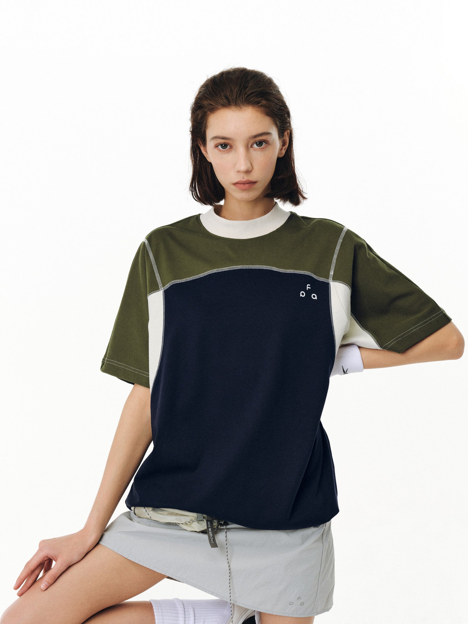 FPA Sports 7A Antibacterial Contrast Stitch Short Sleeve T-Shirt – Summer Two-Tone Casual Unisex Streetwear Tee