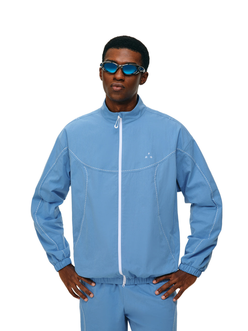 FPA Cotton-Nylon Contrast Stitch Stand Collar Casual Jacket 2026 New Autumn Sports Zip-Up Hooded Coat for Men