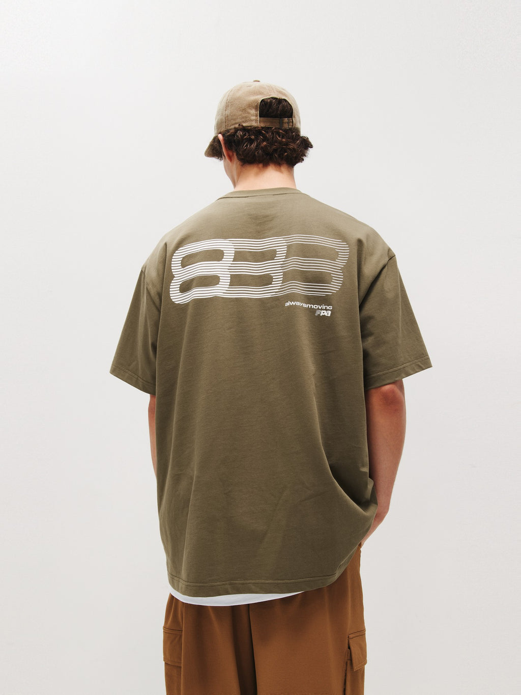 FPA Haze Blue Gradient Track Short Sleeve T-Shirt, Chinese Streetwear Trend, American Style, Couple Summer Loose Round Neck Tee for Men