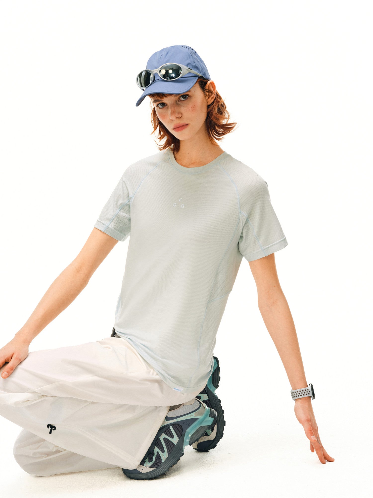FPA Sport COOLMAX Paneled T-Shirt - Summer Outdoor Breathable Crew Neck Basic Logo Black Short Sleeve Men