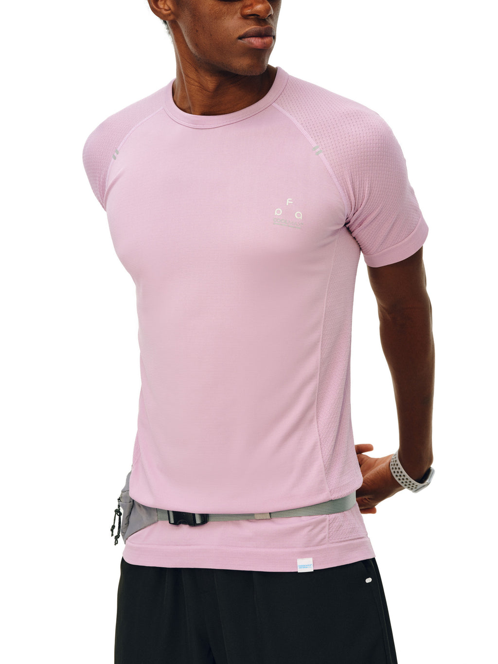 FPA Seamless Knit Sports Coolmax Short Sleeve T-Shirt for Men - Summer Outdoor Breathable, Advanced Design, Fitted