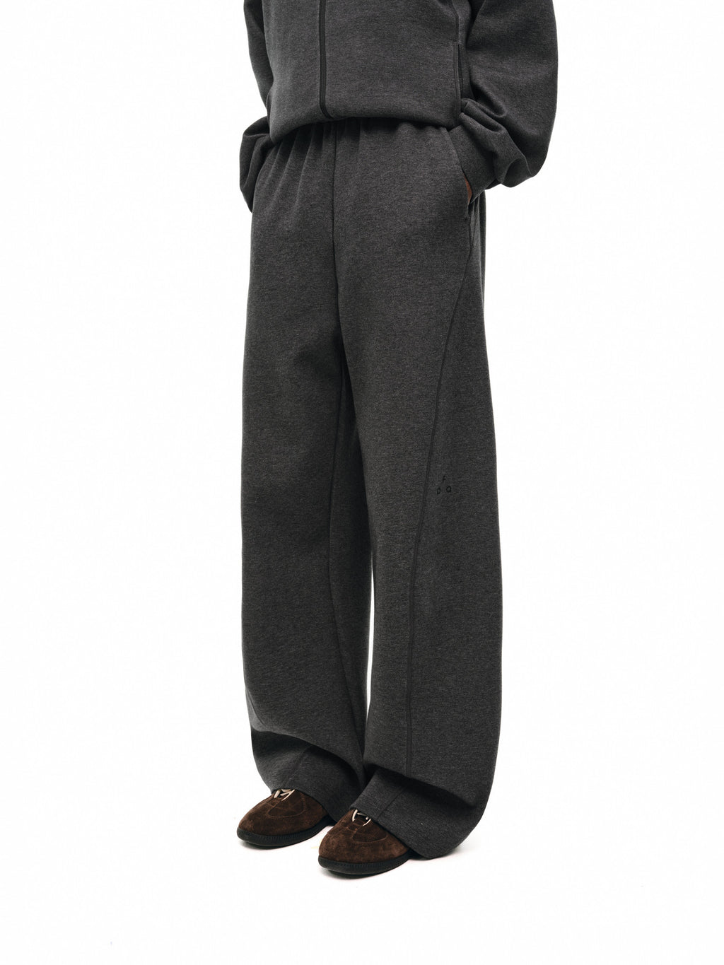 FPA Outdoor Drape-Skin-Friendly Hasu Line Knit Sweatpants Autumn Loose Wide-Leg Versatile Casual Long Pants for Men