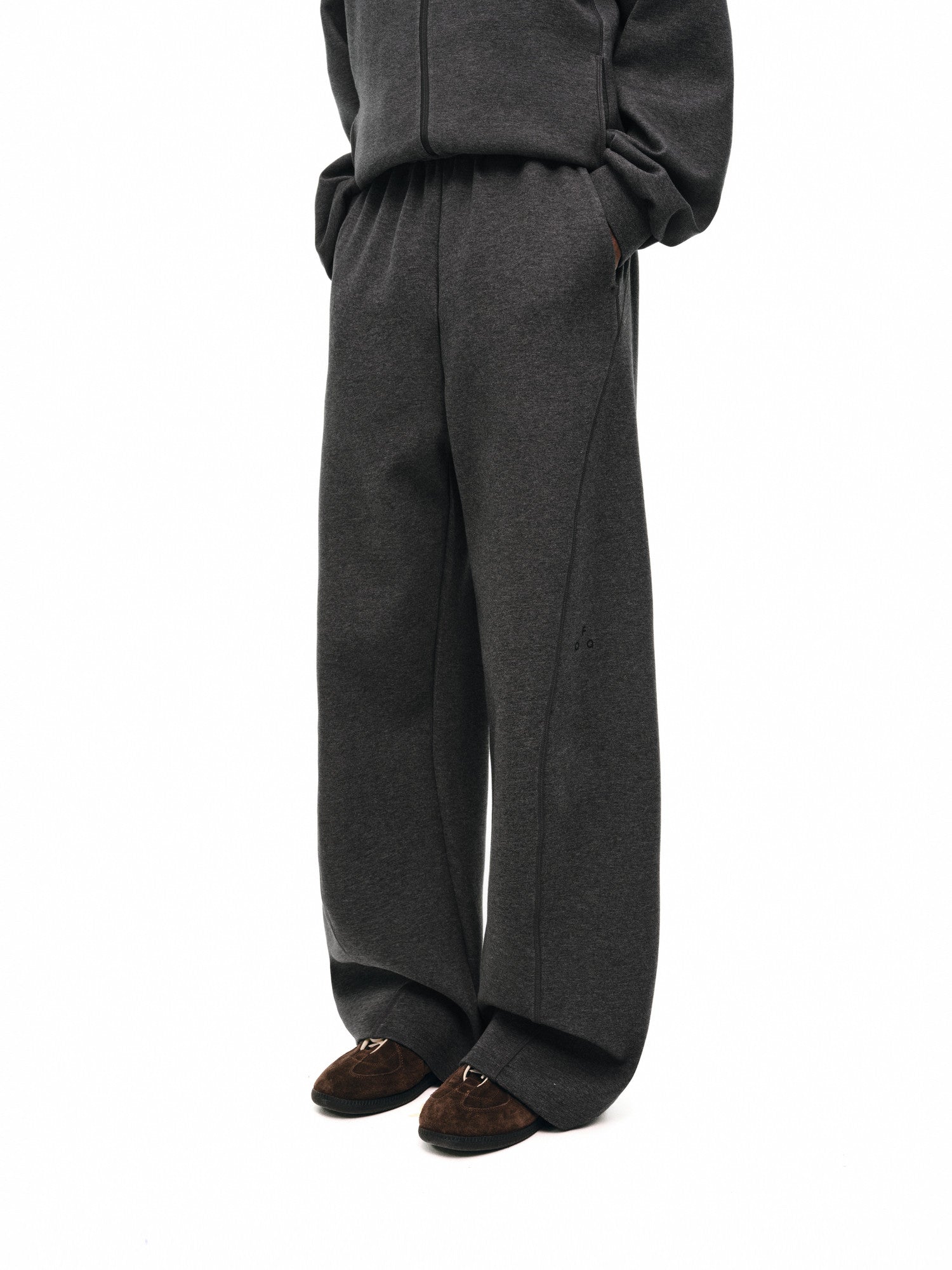 FPA Outdoor Drape-Skin-Friendly Hasu Line Knit Sweatpants Autumn Loose Wide-Leg Versatile Casual Long Pants for Men