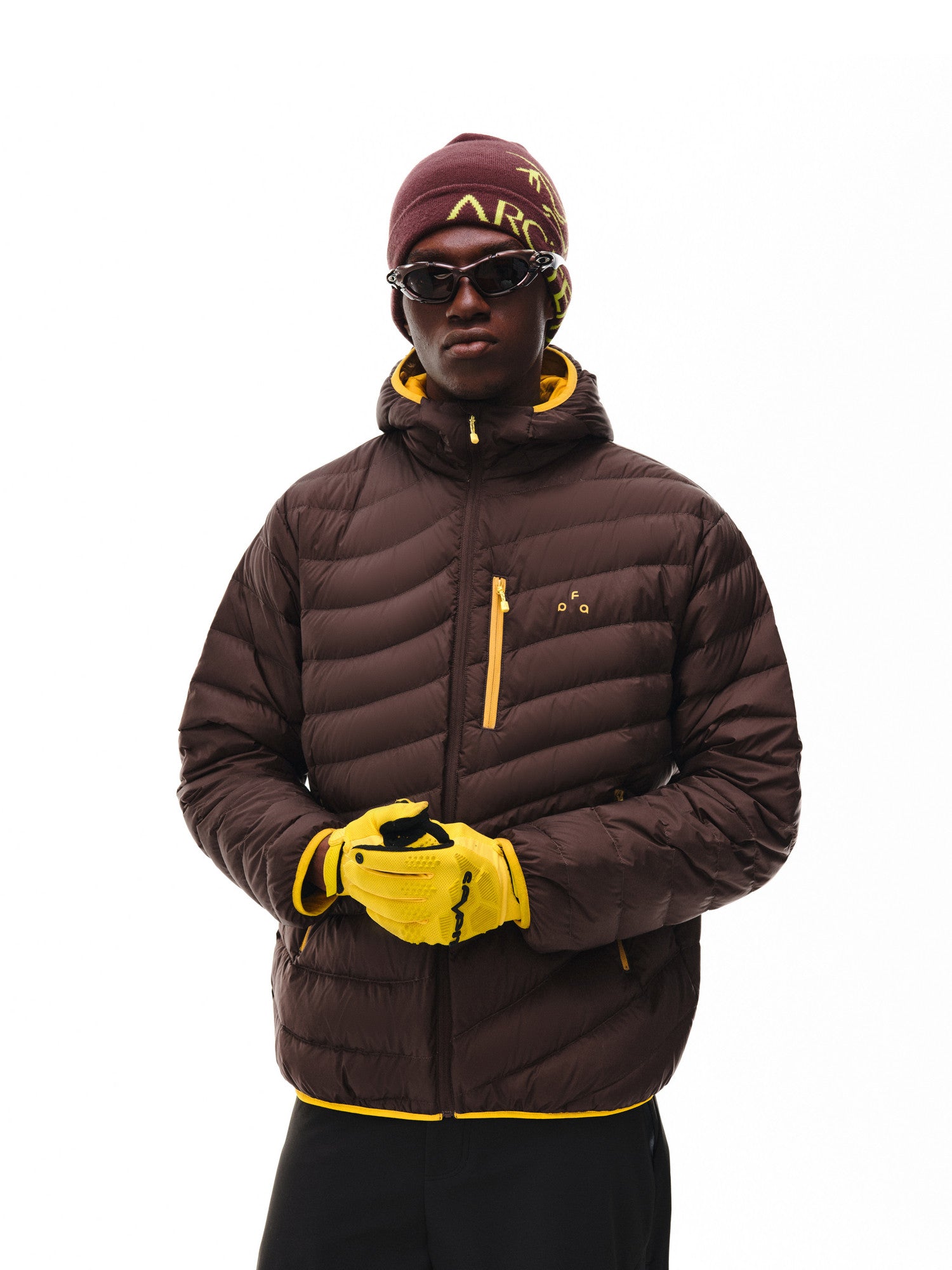 FPA Arc Lightweight Hooded Down Jacket Winter Couple Contrast Color Design Casual Retro Outerwear
