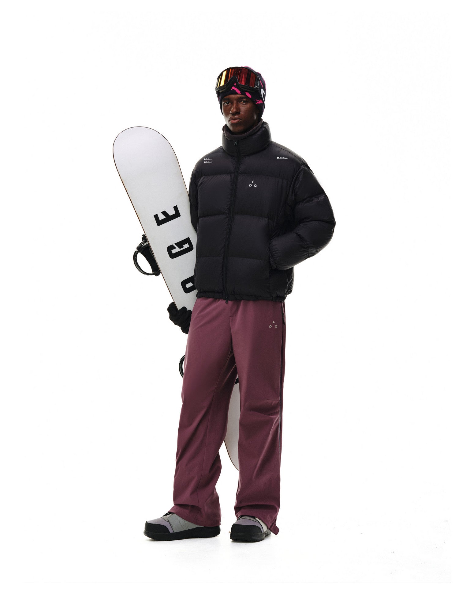 FPA Triangle Logo Sports Pattern Down Jacket Winter Stand Collar Short Warm Thick Couple Down Coat