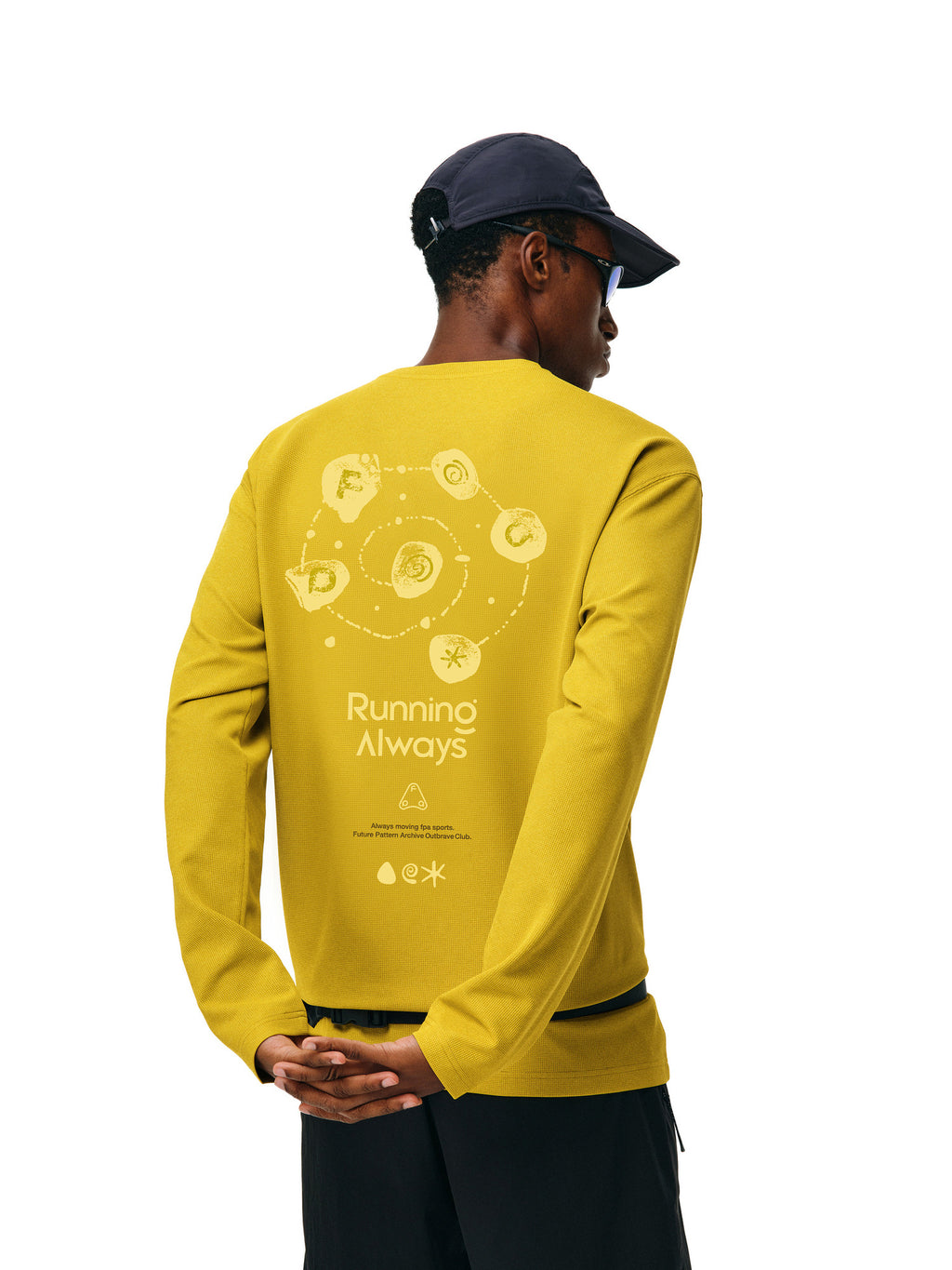 FPA Cationic Waffle Antimicrobial Quick-Dry 3M Reflective Print Nature-Inspired Sports T-Shirt Autumn Crew Neck Long Sleeve