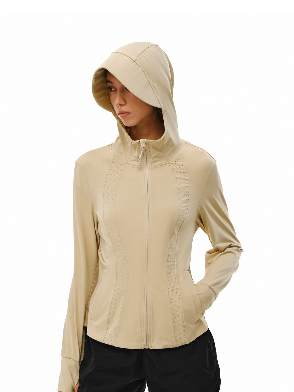 FPA Women's Breathable Mesh Paneled Athletic Jacket – Lightweight Hooded Outdoor Fitness Casual Long Sleeve