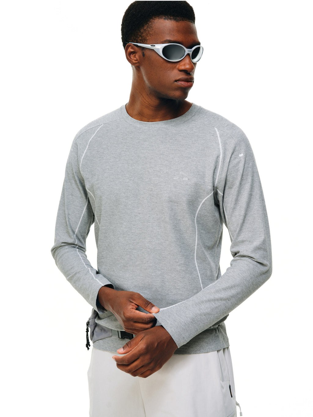 FPA Fish Scale Mesh High-Stretch Breathable Contrast Long-Sleeve Basic Logo Round Neck Autumn Couple Fitted Sports T-Shirt