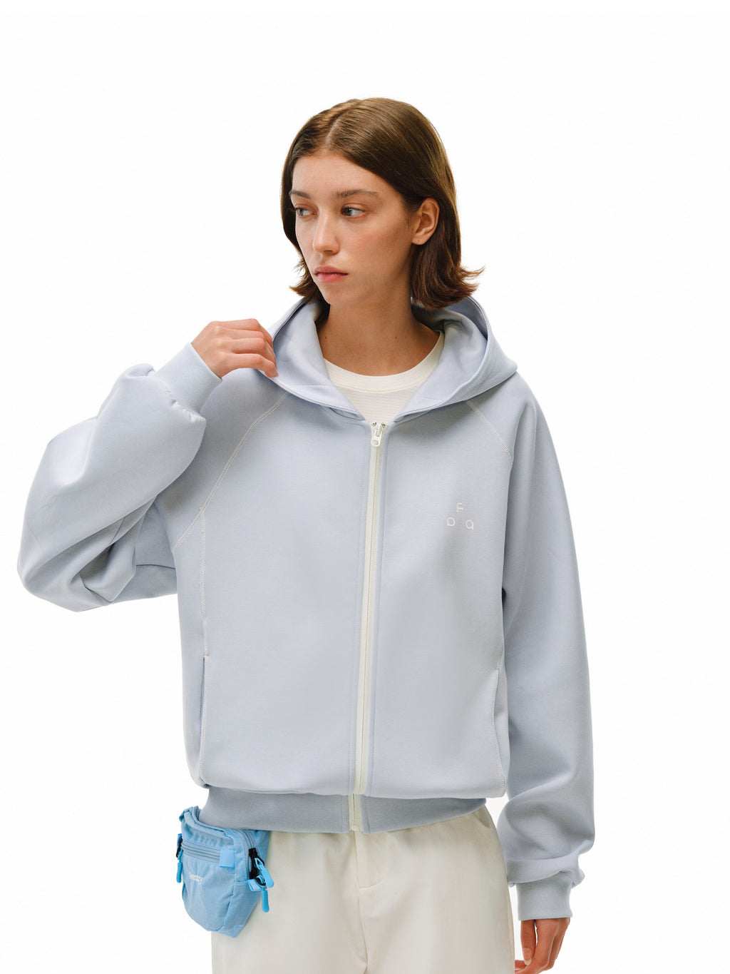 FPA Color-Block Contrast Stitch Zip-Up Hooded Sweatshirt for Couples – Loose Fit, Outdoor & Casual