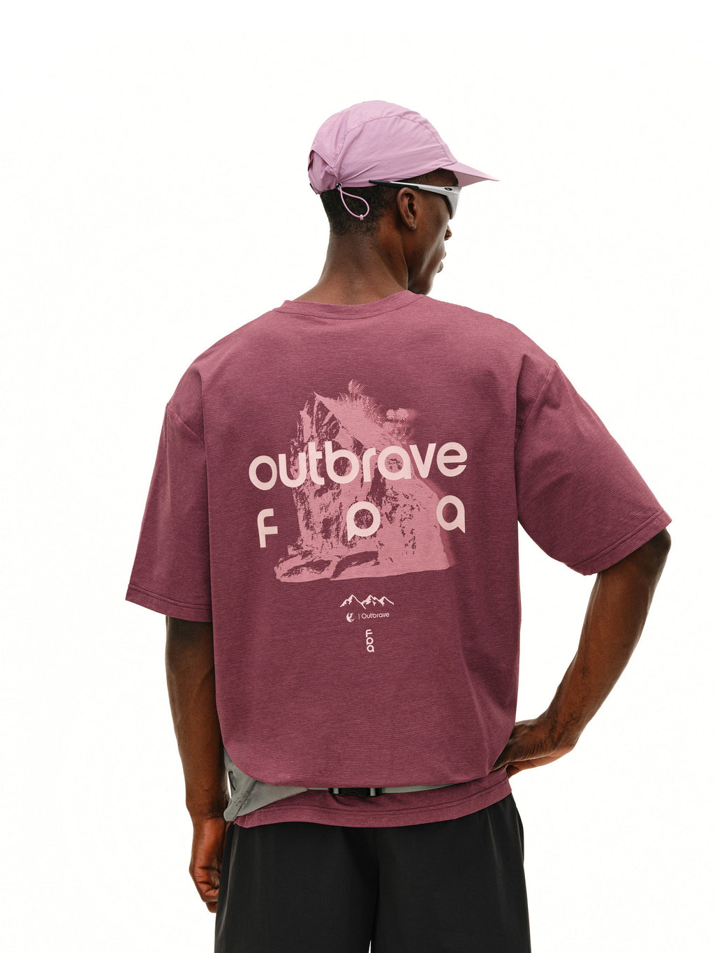 FPA Quick-Dry Breathable Mountain-Style Color-Block Print Short Sleeve Summer Sports Design Crew Neck Unisex Mid-Sleeve T-Shirt for Men