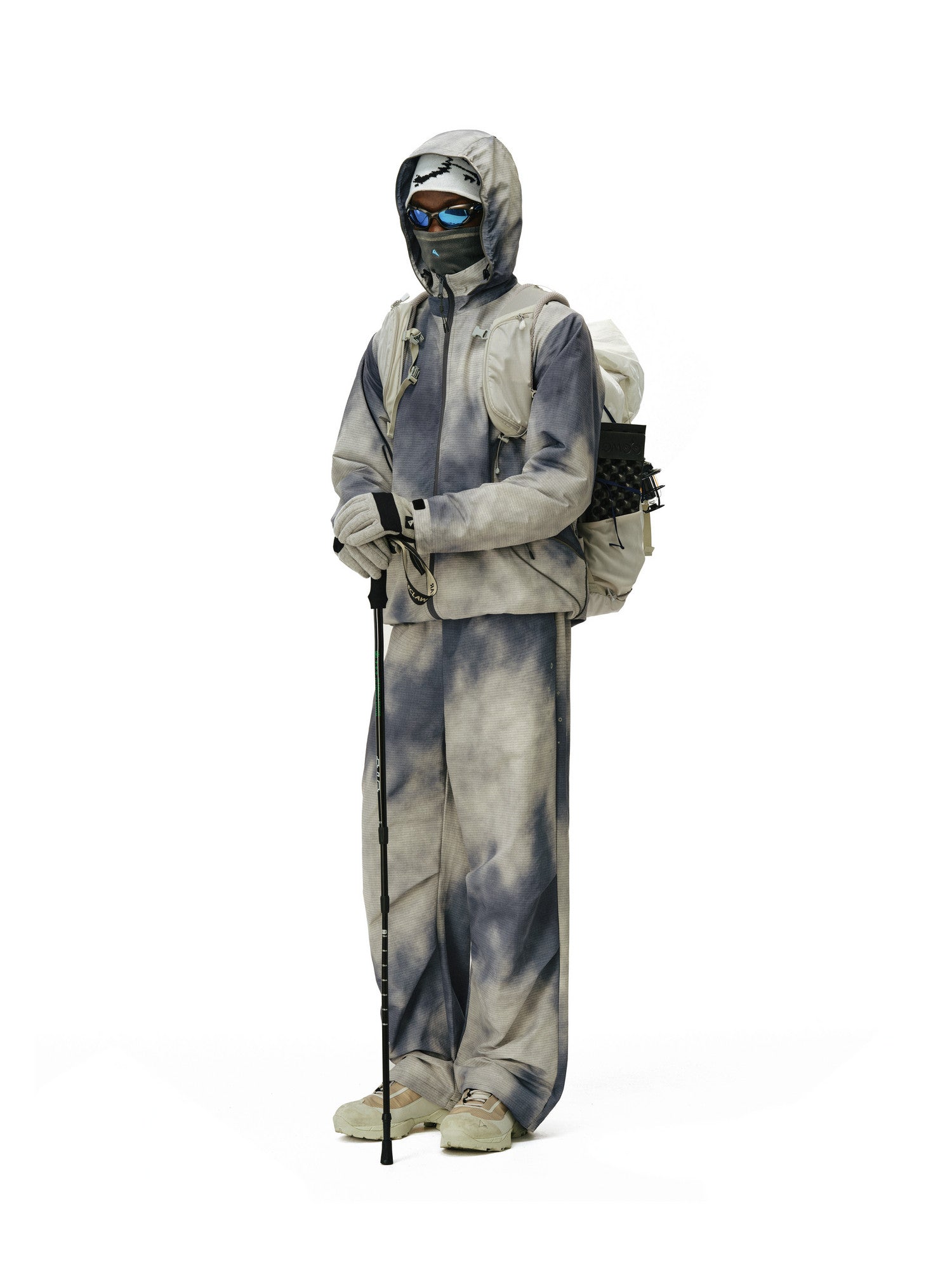 FPA Three-Proof Plaid Tie-Dye Outdoor Reflective Jacket – Chinese Streetwear Design, Loose Hooded Coat for Spring/Fall