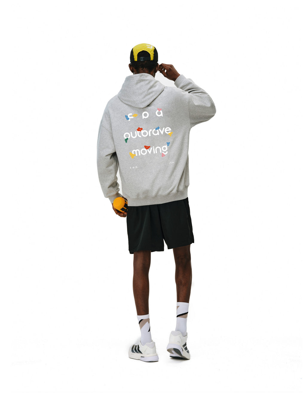 FPA Warm Fleece Hooded Sweatshirt for Couples – Streetwear Pullover with Printed Design, Autumn/Winter, Black & Heather Gray