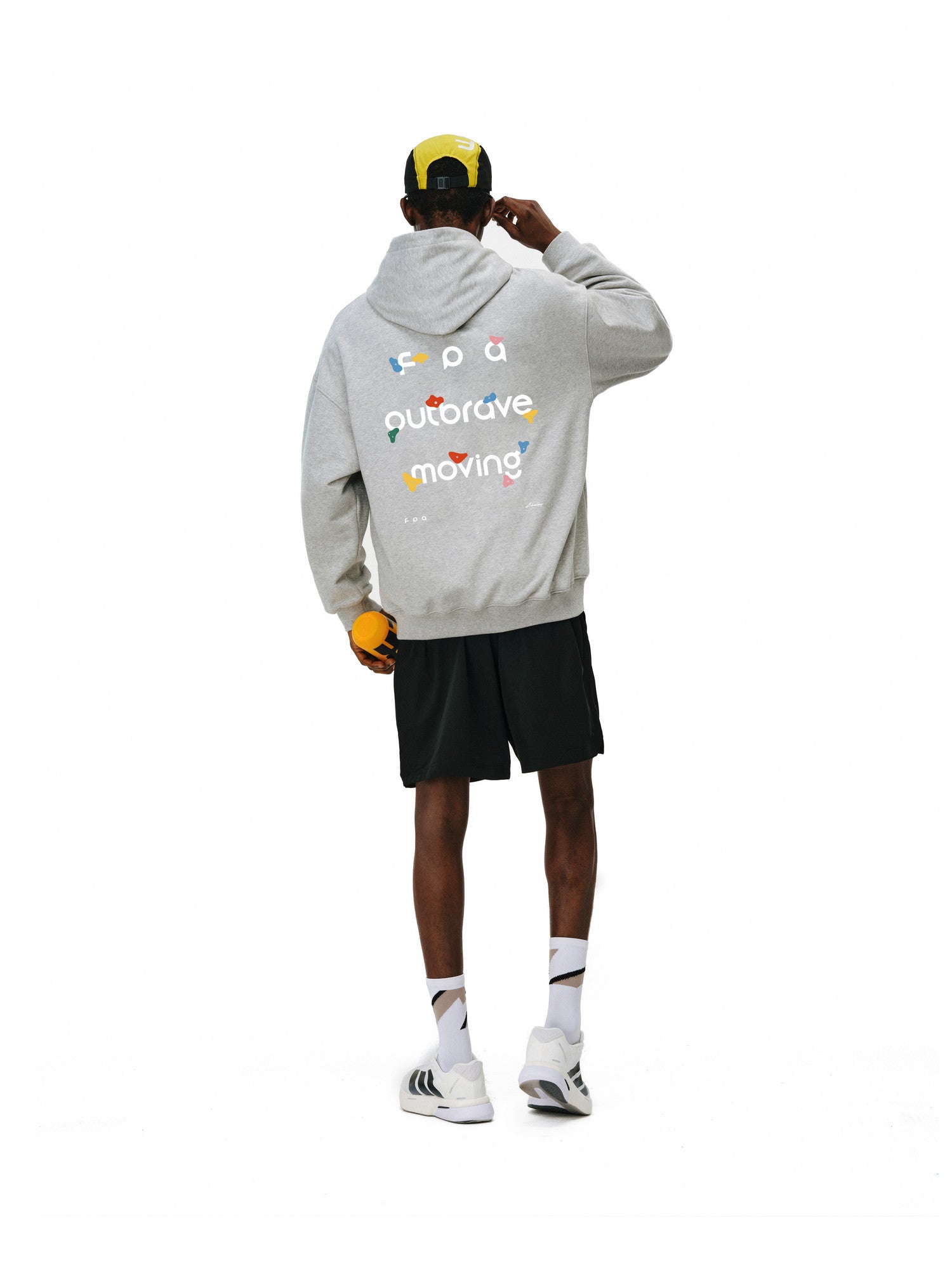 FPA Warm Fleece Hooded Sweatshirt for Couples – Streetwear Pullover with Printed Design, Autumn/Winter, Black & Heather Gray