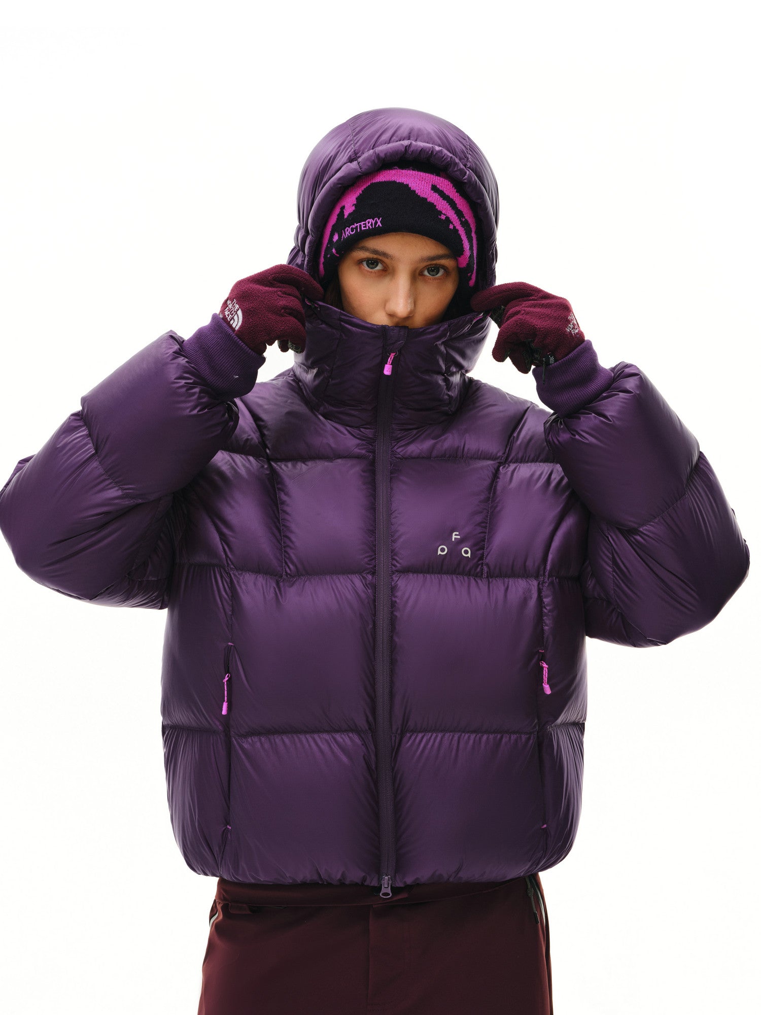 FPA 800FP 95% White Duck Down Women's Hooded Down Jacket, Winter Thick Warm Outdoor Coat