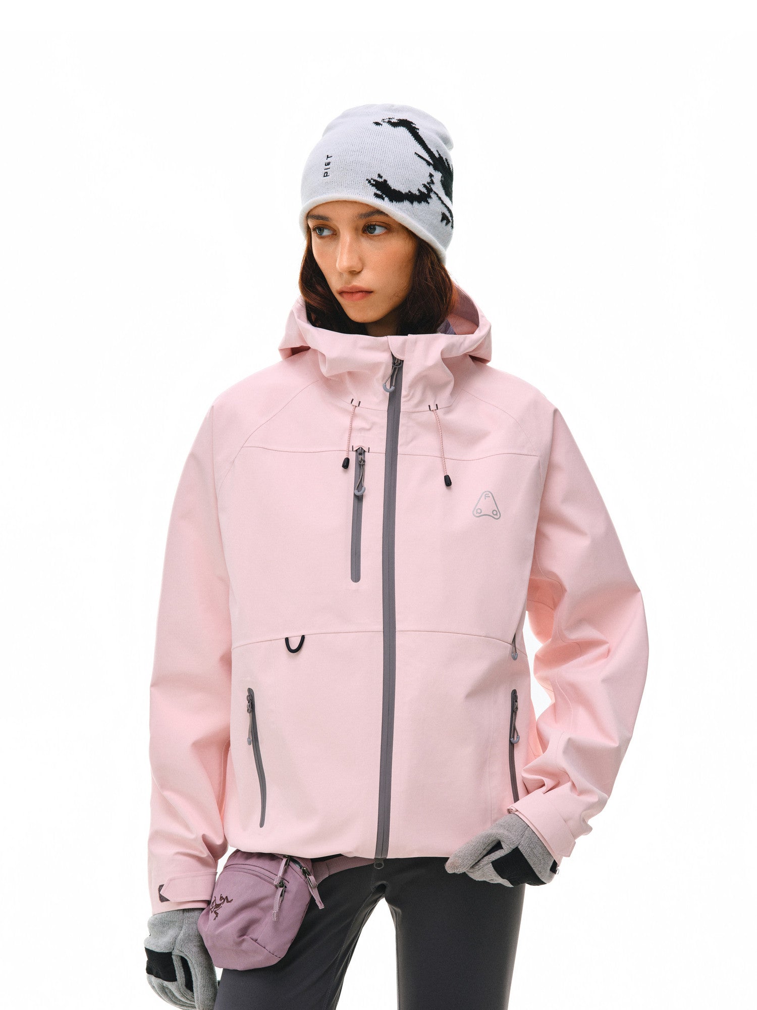 FPA Color-Block Women's Outdoor Hiking Jacket – Short Hooded Shell Coat