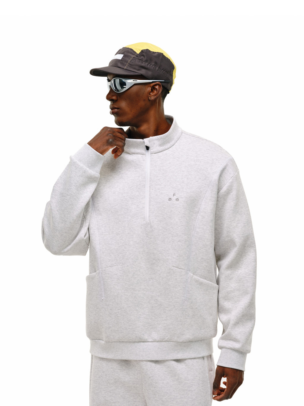 FPA Lyocell Warm Structure Half-Zip Pullover Sweatshirt for Men – Spring Semi-High Collar Casual Top