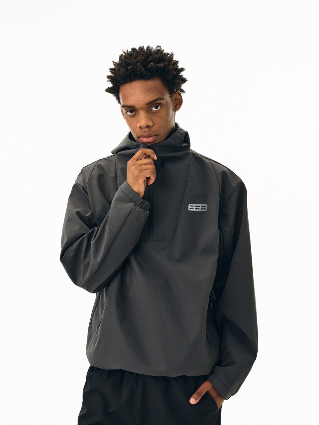 FPA Half-Zip Hooded Shell Jacket – Chinese Streetwear Trend, Three-Proof Outdoor Sports Windbreaker for Hiking