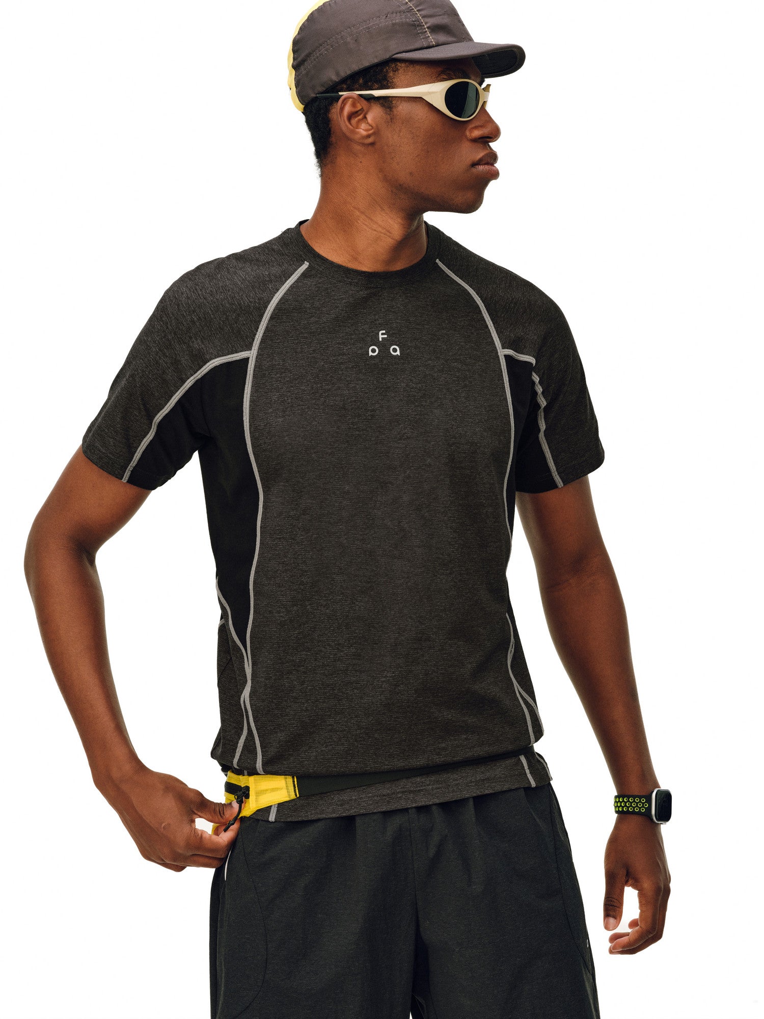 FPA Breathable Quick-Dry Lightweight Color-Block Contrast Stitch Fitness Running Short Sleeve Summer Casual Crew Neck T-Shirt for Men