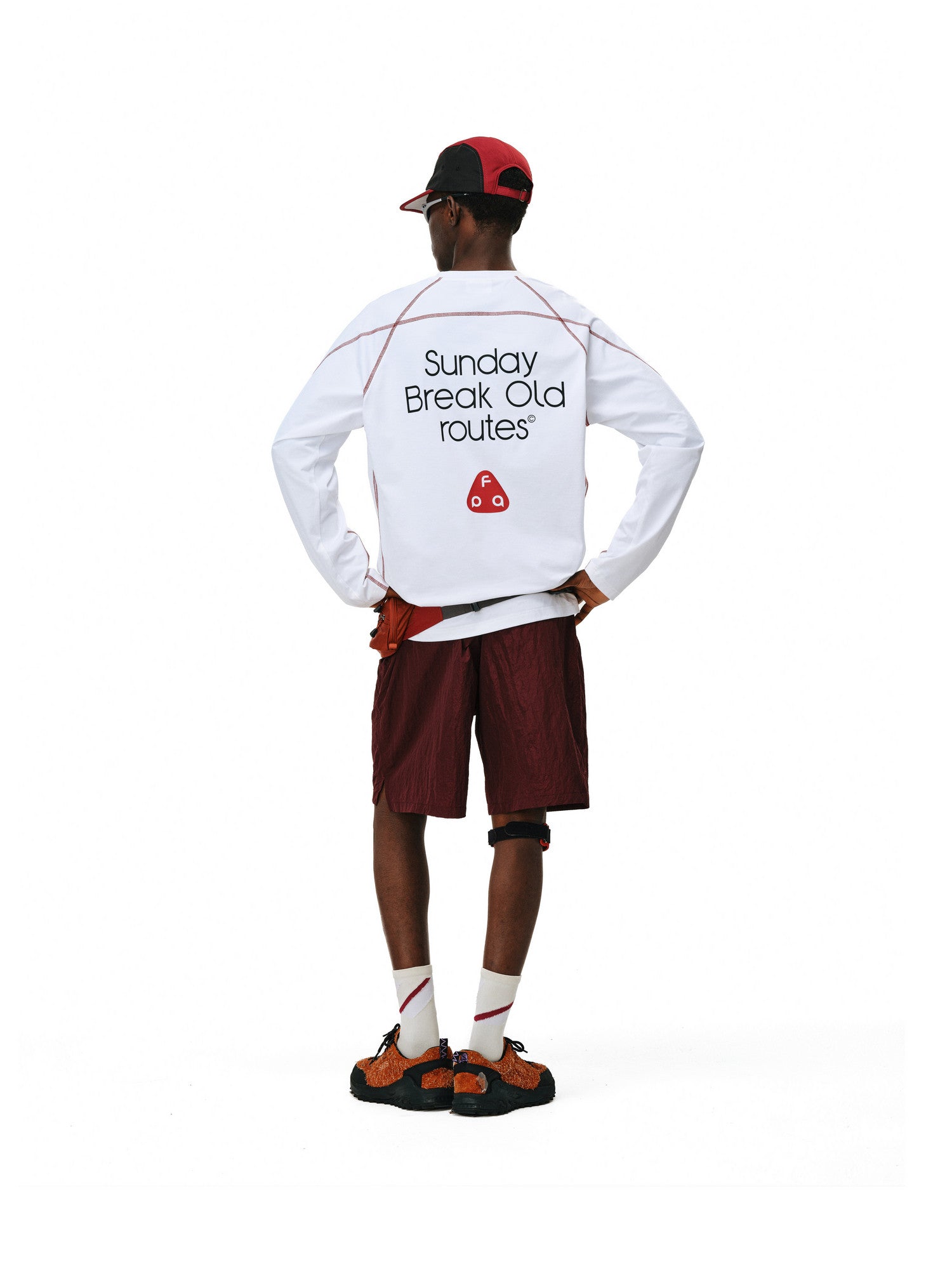 FPA Contrast Stitch Sports Slogan Logo Long Sleeve T-Shirt for Men - Autumn Round Neck Quick-Dry American Style Printed Tee
