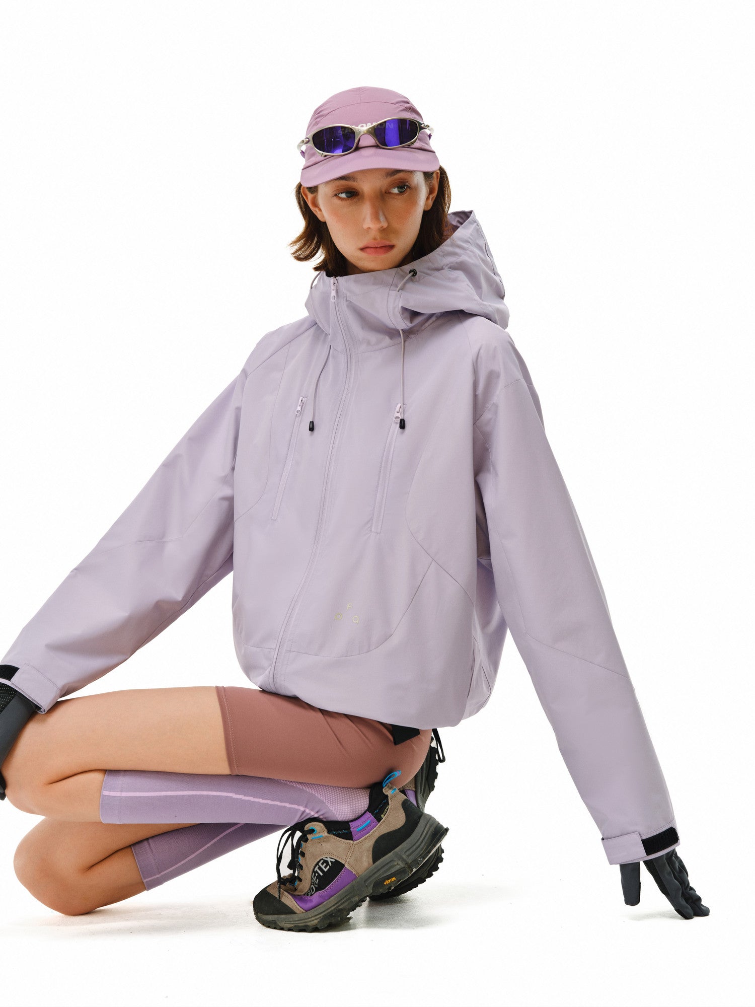 FPA Double-Layer Drawstring Hooded Structured Shell Jacket, Spring Outdoor Sports Premium Unisex Zip-Up Coat