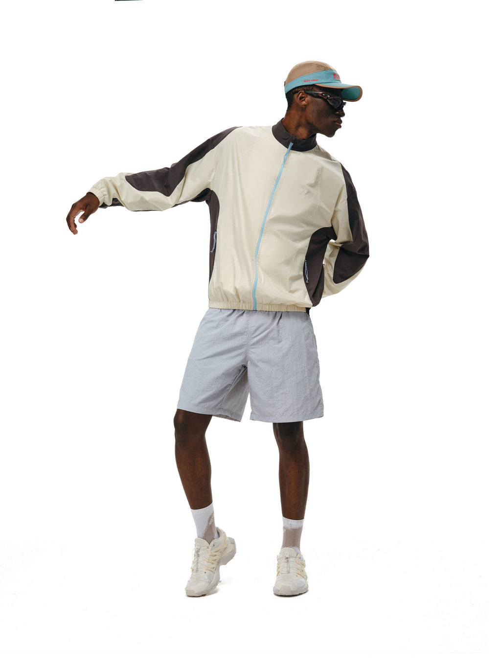 FPA Color-Block Sports Jacket Spring/Autumn Chinese Streetwear Retro Patchwork Couple Stand Collar Thin Loose Casual Outerwear
