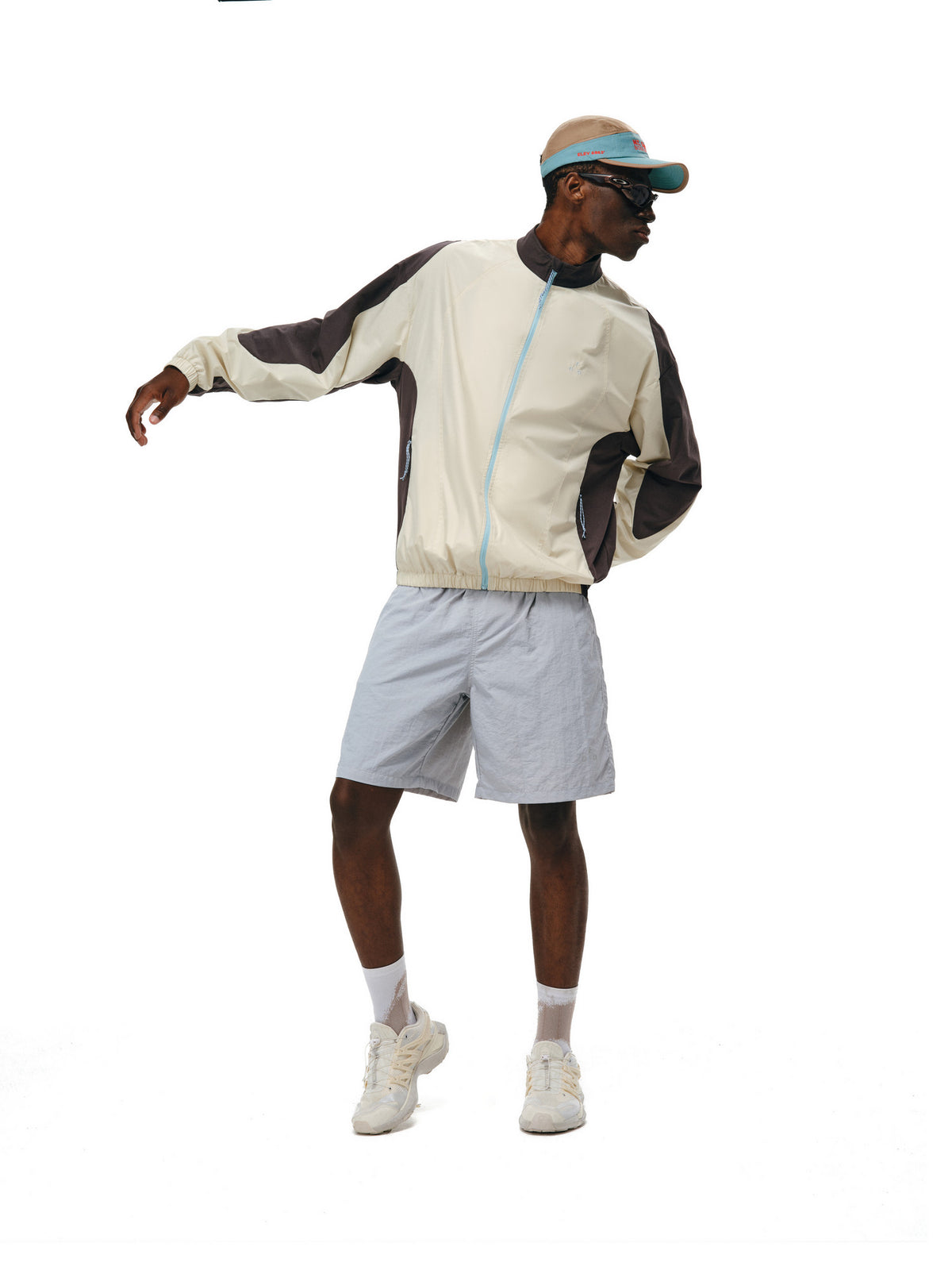 FPA Color-Block Sports Jacket Spring/Autumn Chinese Streetwear Retro Patchwork Couple Stand Collar Thin Loose Casual Outerwear