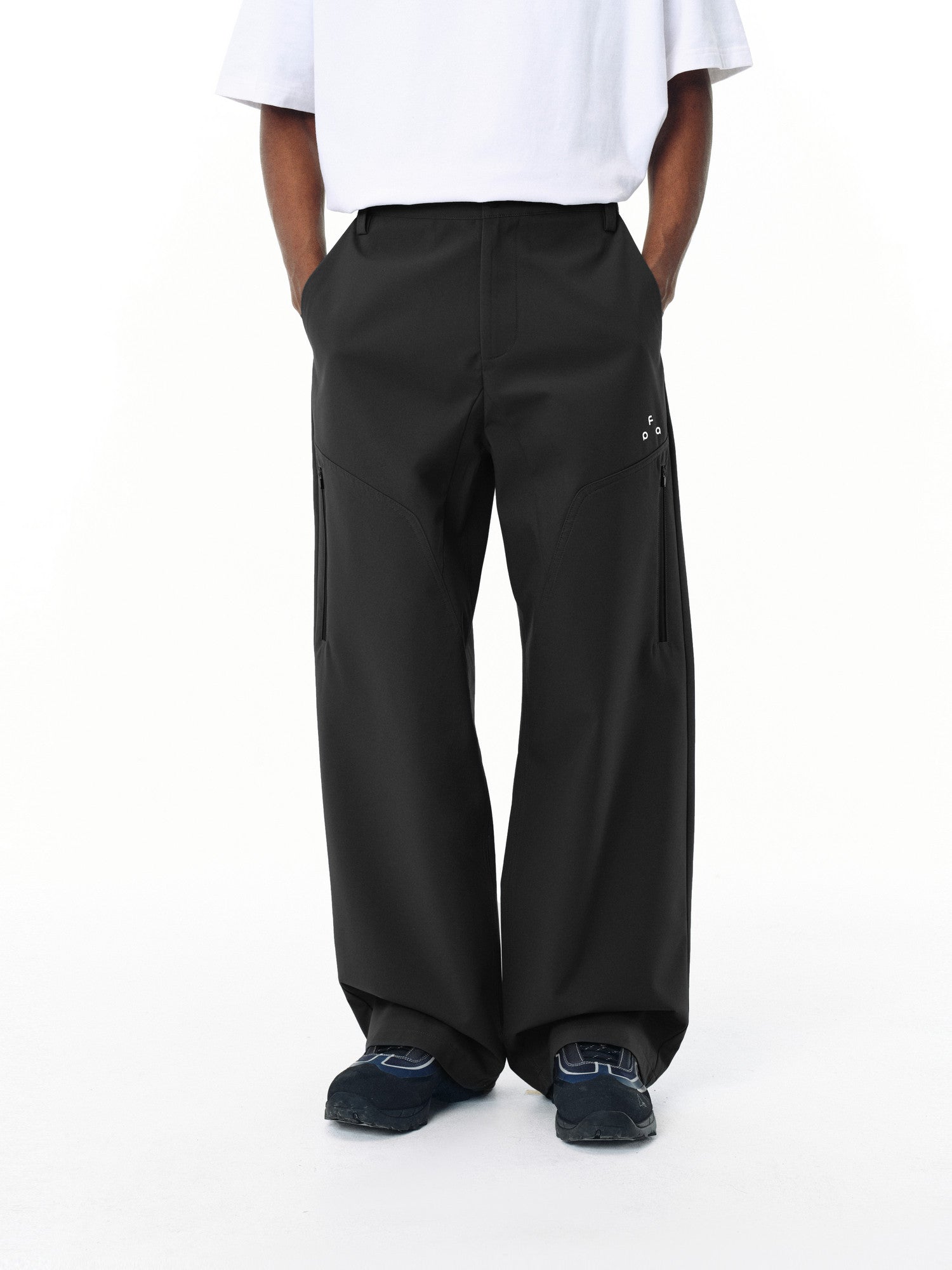 FPA Waterproof Softshell Outdoor Casual Pants – Chinese Streetwear Trend Loose Straight-Leg Sports Black Long Pants