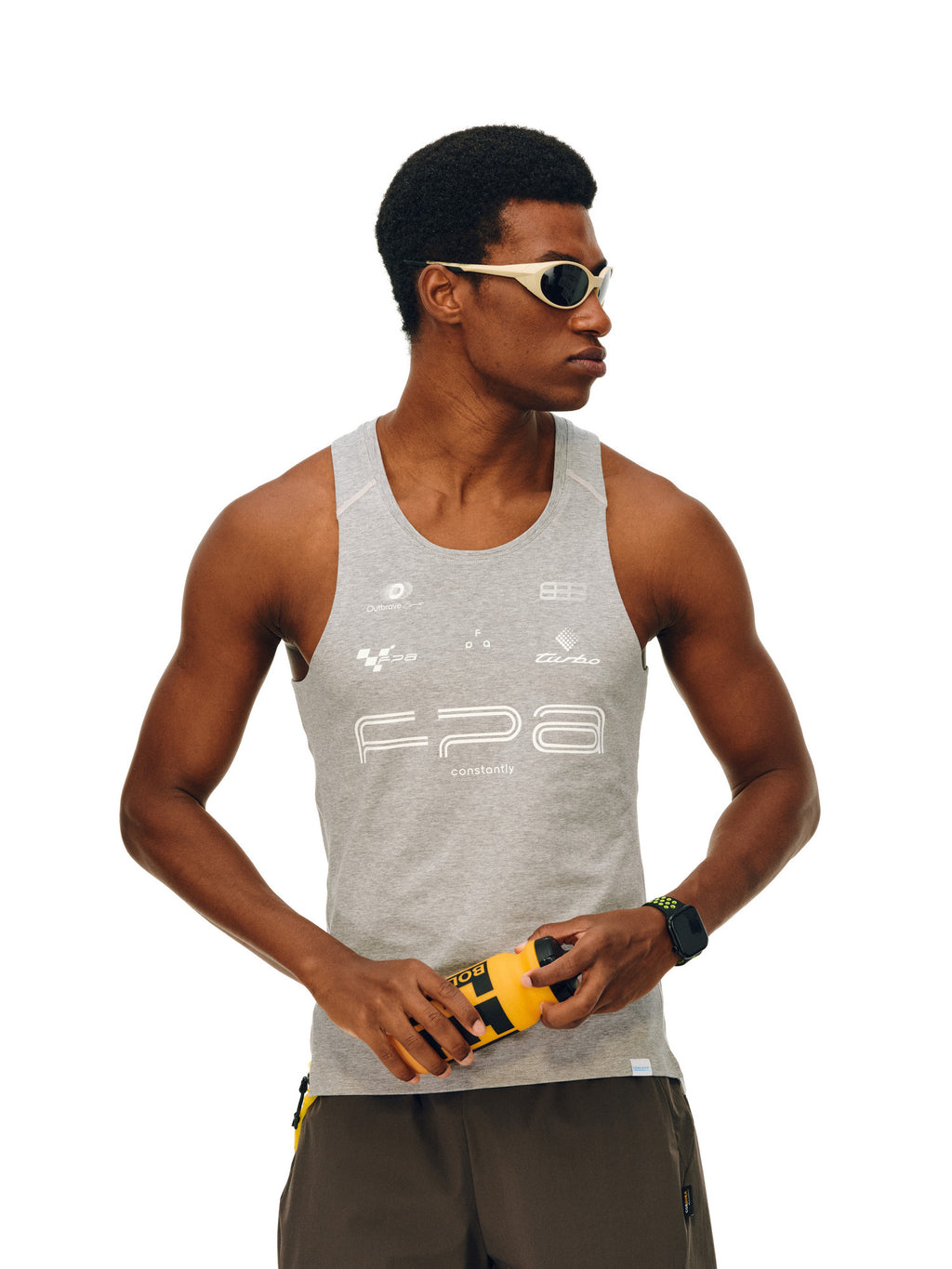 FPA Sport COOLMAX Racing Pattern Vest - Summer Outdoor Fitness Fitted Sleeveless Tank Top for Men