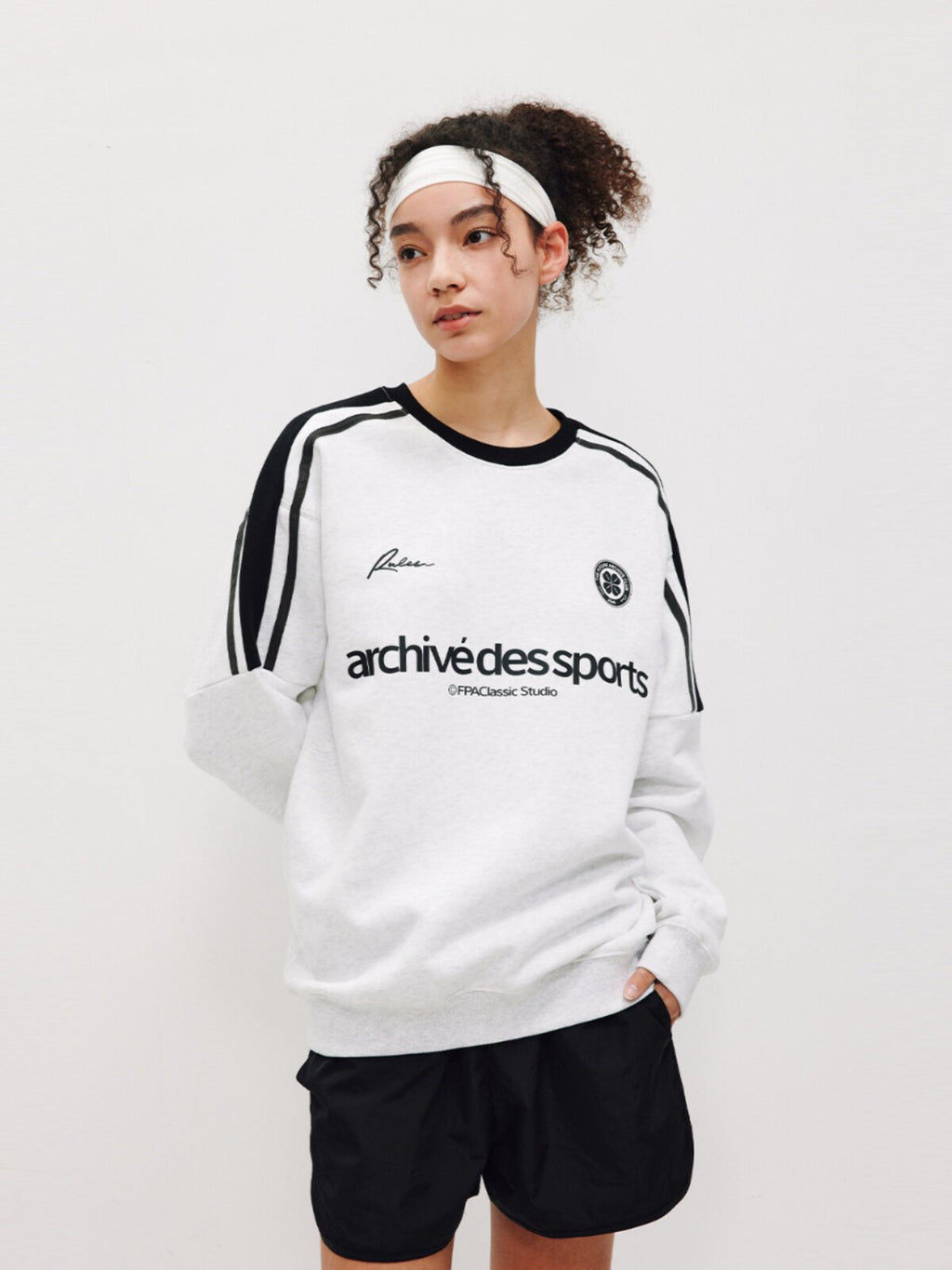 FPA Webbing Panel Contrast Retro Athletic Sweatshirt 2024 New Spring/Autumn Loose Fit Crew Neck Pullover Long Sleeve Men