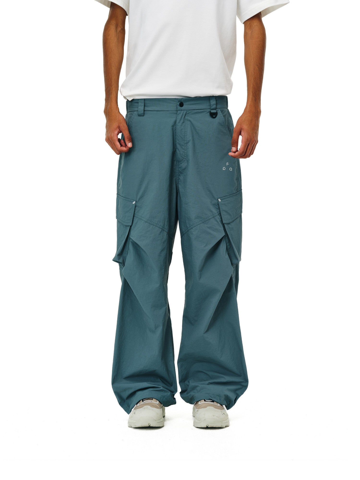 FPA Outdoor Water-Repellent Cargo Pants with Hidden Pockets and 3D Slanted Pockets, Loose Straight-Leg Casual Pants, Chinese Streetwear Style