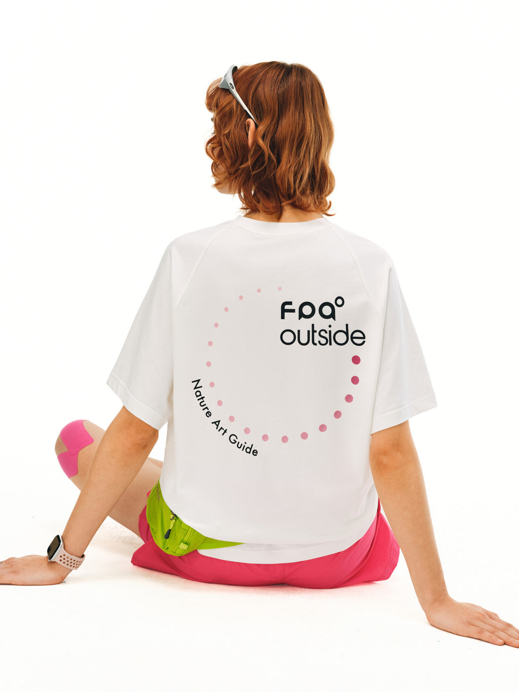 FPA Polka Dot COOLMAX Graphic Slogan Short Sleeve T-Shirt for Outdoor Sports, Round Neck, Unisex, Black and White