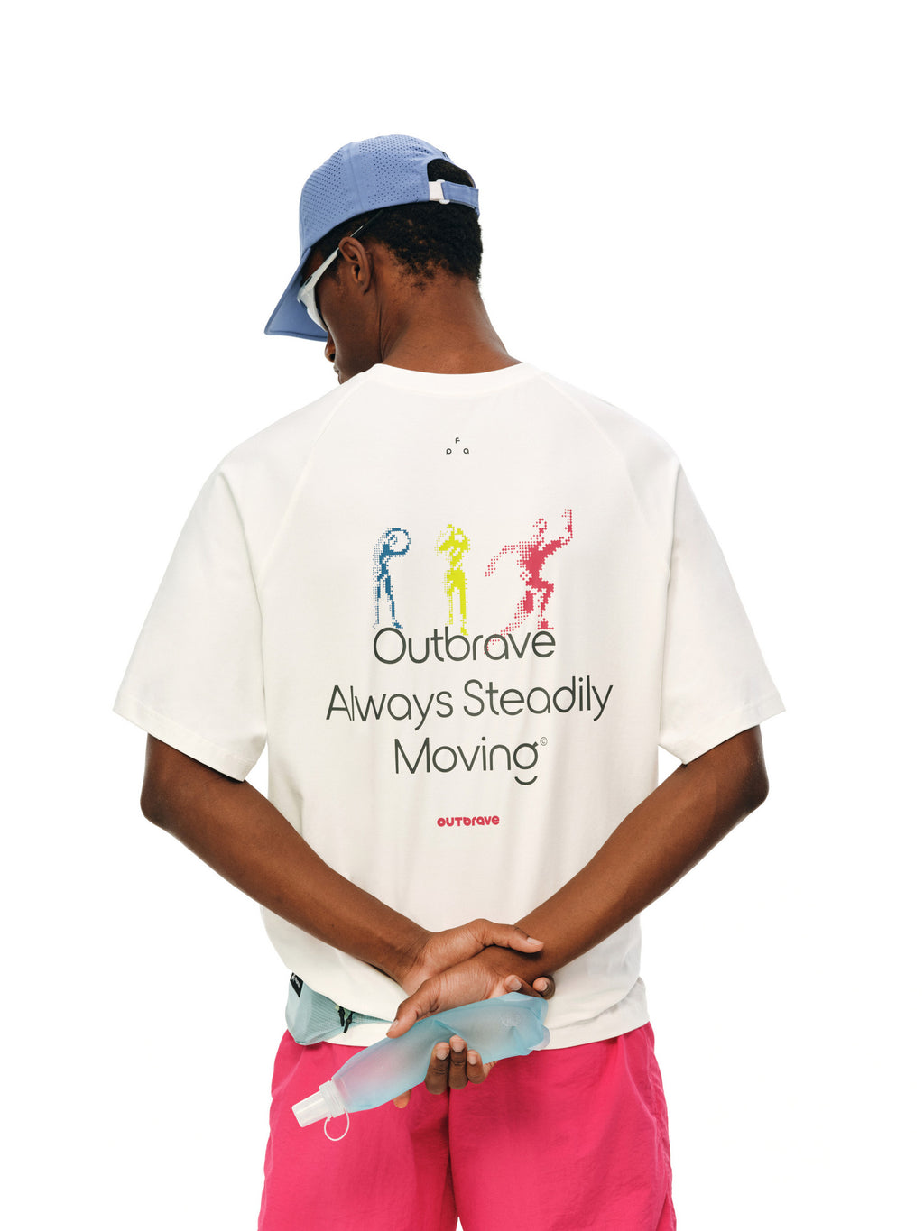 FPA Running Pattern Contrast Color COOLMAX Sports T-Shirt Outdoor Cool Touch Breathable Crew Neck Couple Style Summer Short Sleeve