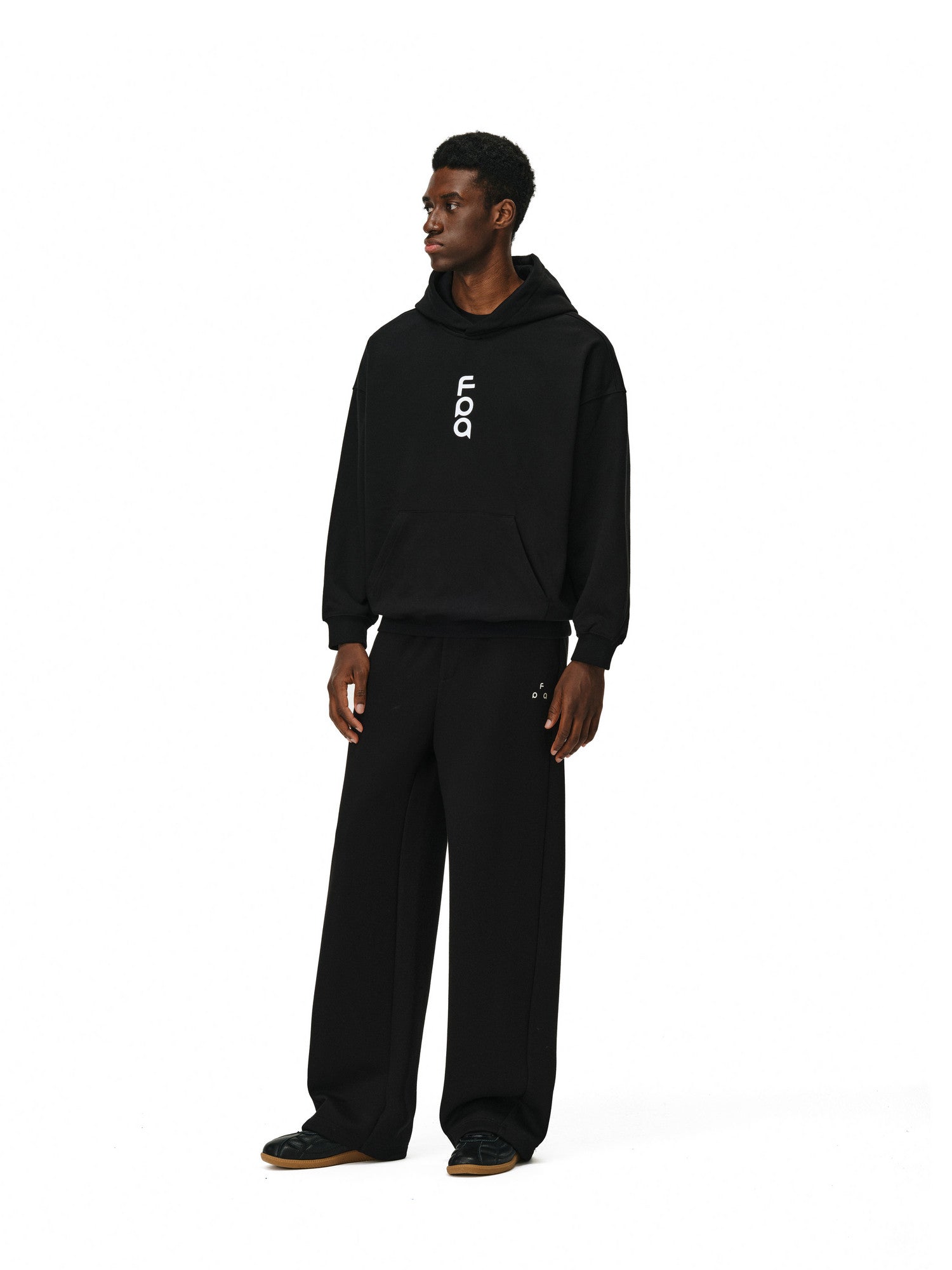 FPA Heavyweight Terry Cloth Warm Lounge Pants – Straight Leg, Relaxed Fit, Unisex Casual Black Sweatpants for Men