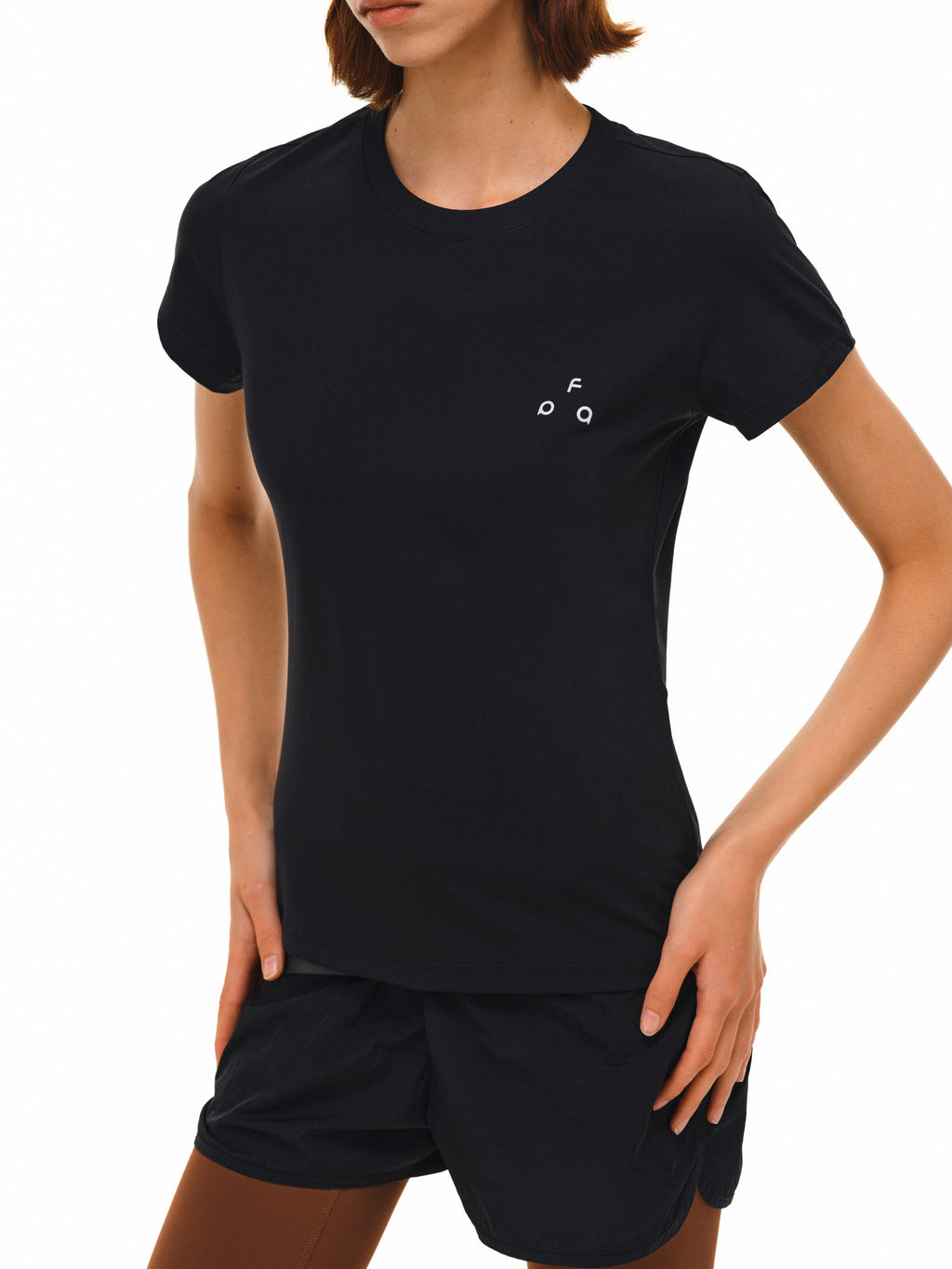 FPA Women's Quick-Dry Basic Short Sleeve T-Shirt for Summer, Moisture-Wicking, Outdoor Sports, Running, Fitness, Slim Fit, Black