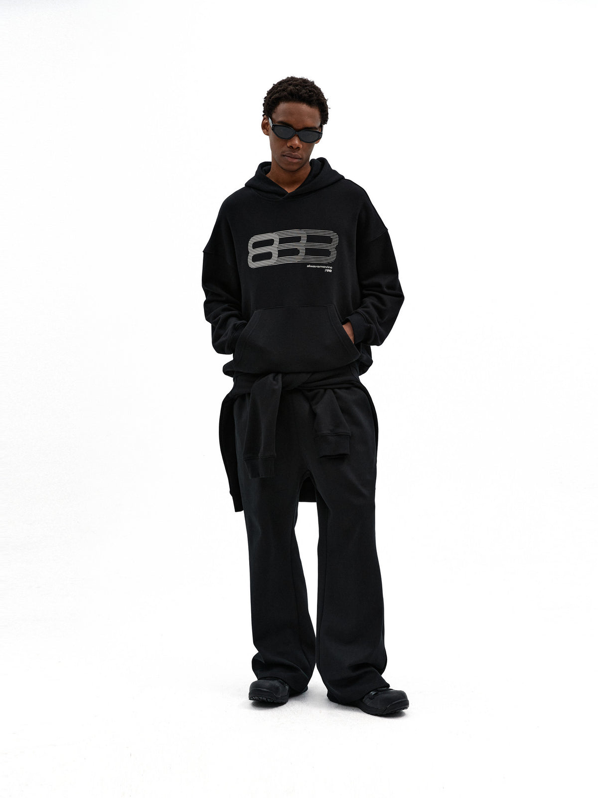 FPA Embroidered Waistband Wide-Leg Flared Sweatpants – Chinese Streetwear Brand, Loose Straight-Leg Drawstring Athletic Casual Pants