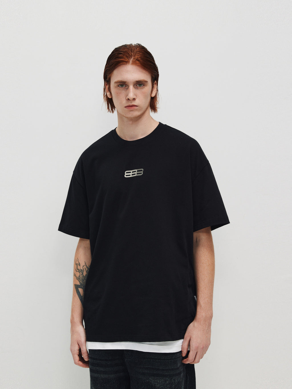 FPA Gradient Track Graphic Short Sleeve T-Shirt - Chinese Streetwear Summer Crew Neck Loose Fit Pure Cotton Couple Unisex Tee for Men