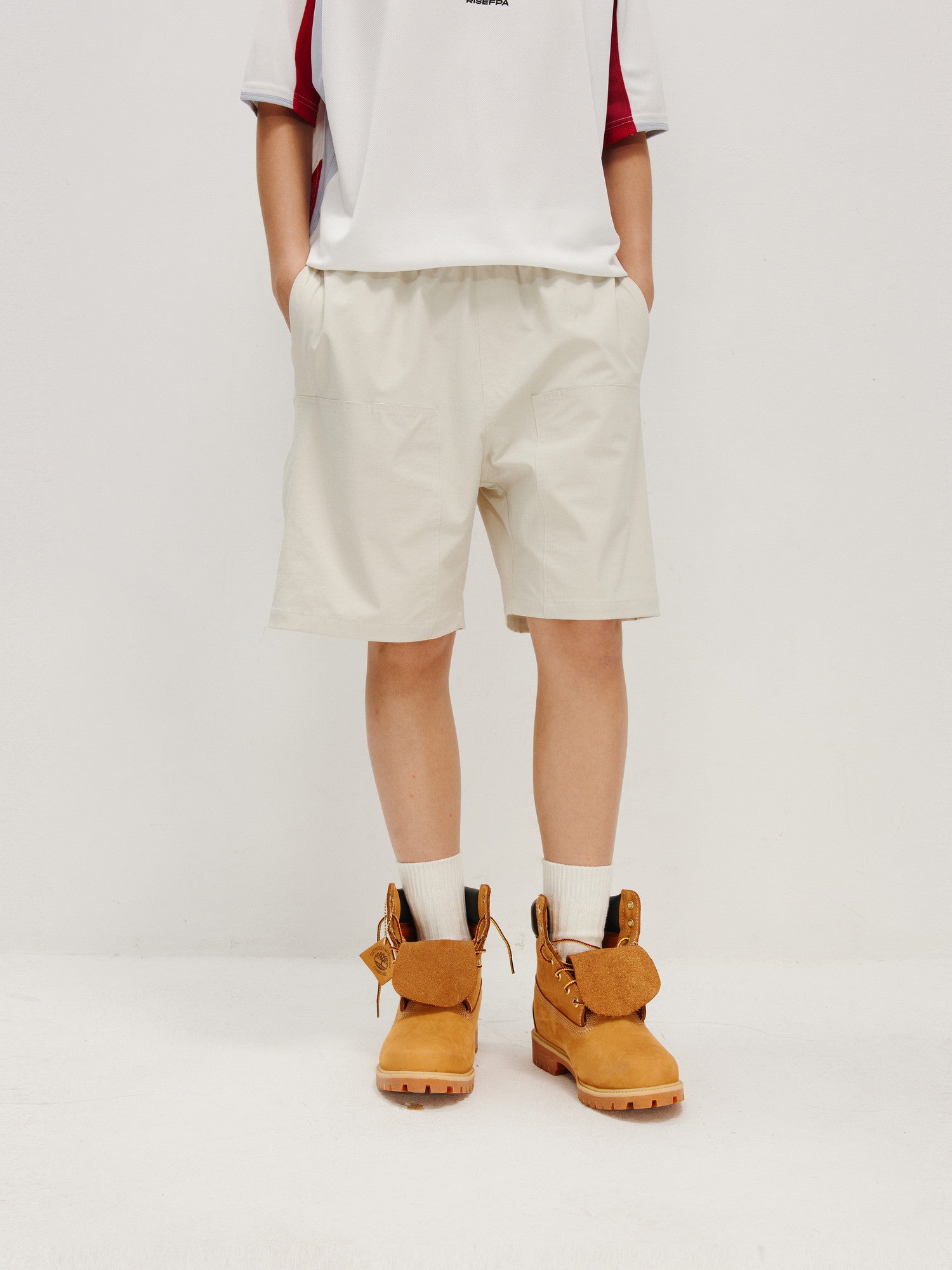 FPA Water-Repellent Woven Shorts with Visible Stitching – Summer Loose-Fit Straight-Leg Casual Mid-Length Shorts in Black