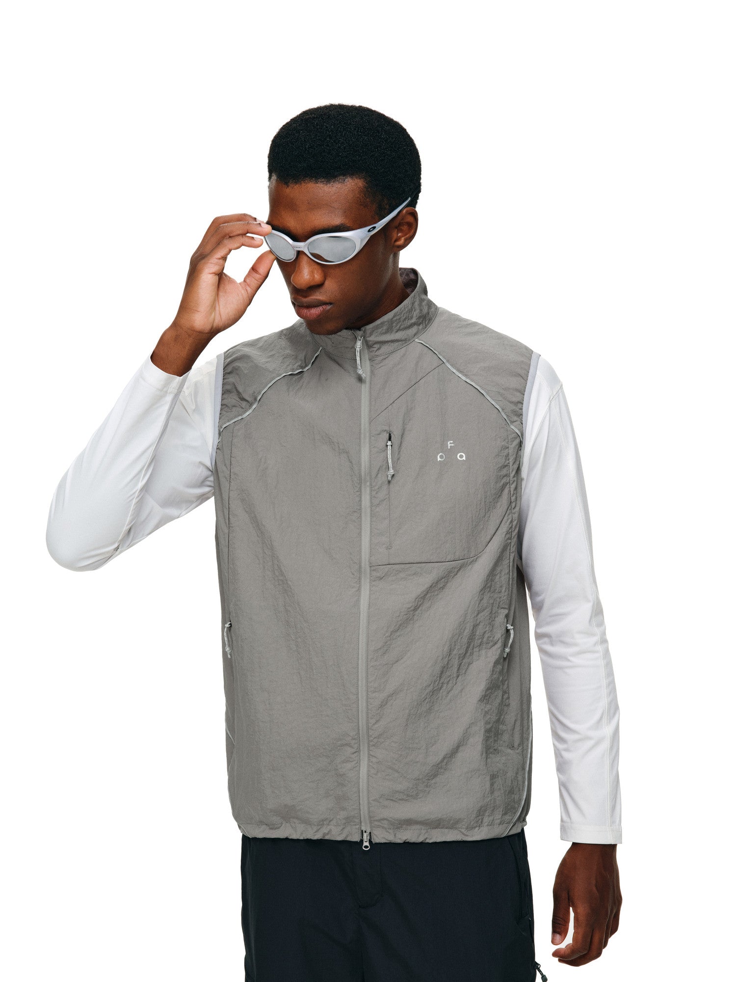 FPA Water-Repellent Sports Vest – Lightweight Summer Zip-Up Contrast Color Unisex Sleeveless Tank Top