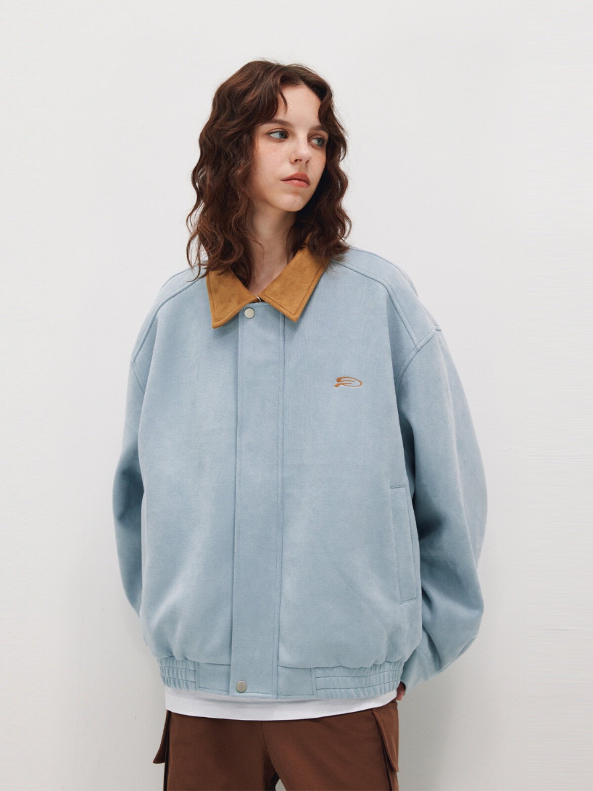 FPA Suede Lapel Jacket - Chinese Streetwear Trend, Loose-Fit American Style Short Couple Jacket for Spring/Autumn