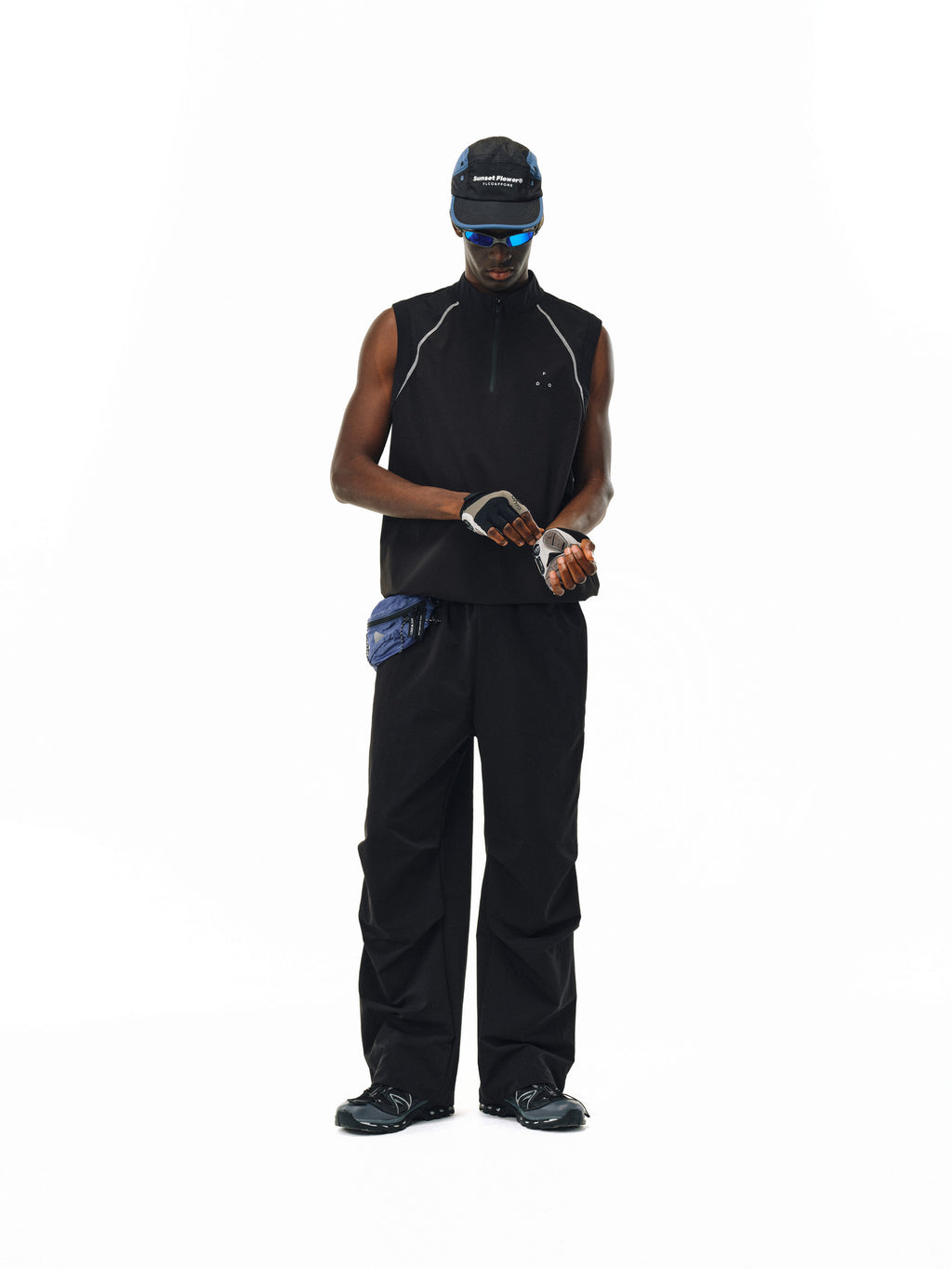 FPA Sports Outdoor Zip-Up Vest - Chinese Streetwear Trendy American Style Summer Fitness Black Sleeveless Tank Top for Men