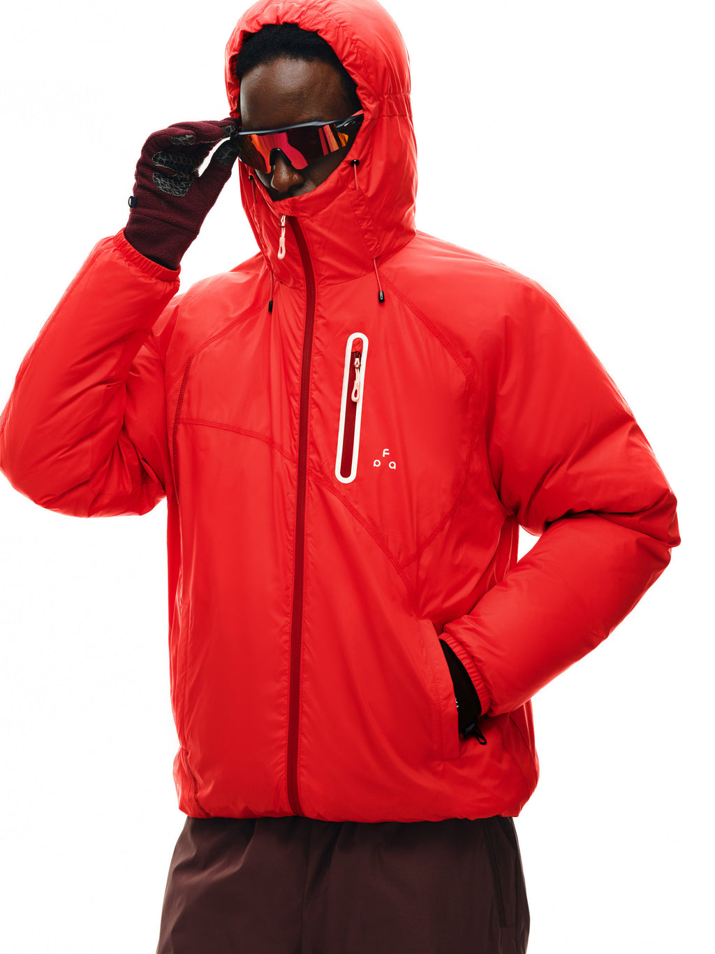 FPA Color-Block 90% Down 150g Insulated Jacket - Lightweight Hooded Down Coat for Winter Outdoor Sports, Men