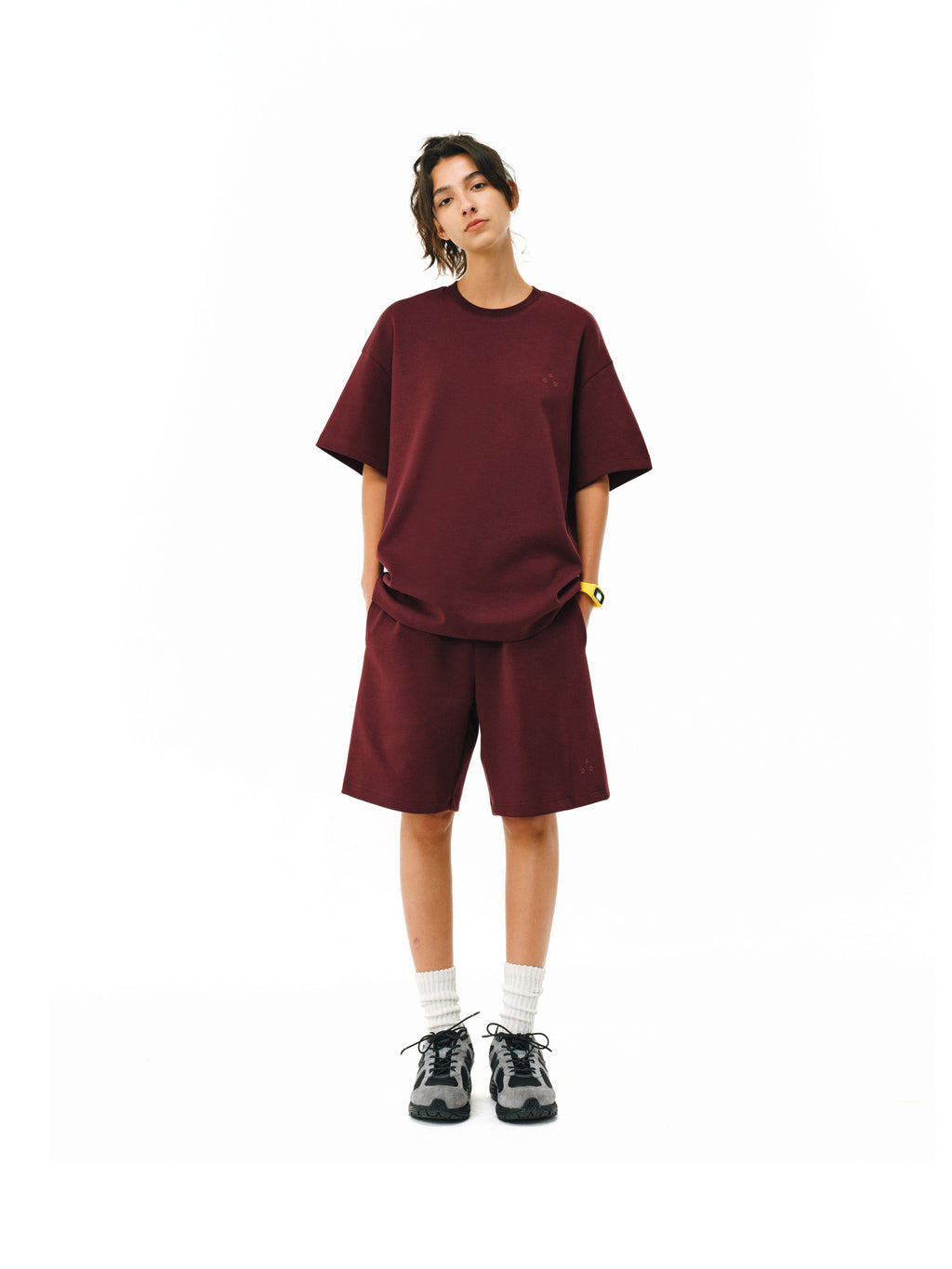 FPA Double-Layer Air Layer Anti-Pilling Cool-Touch Special Yarn Logo Short Sleeve Unisex Loose Summer T-Shirt