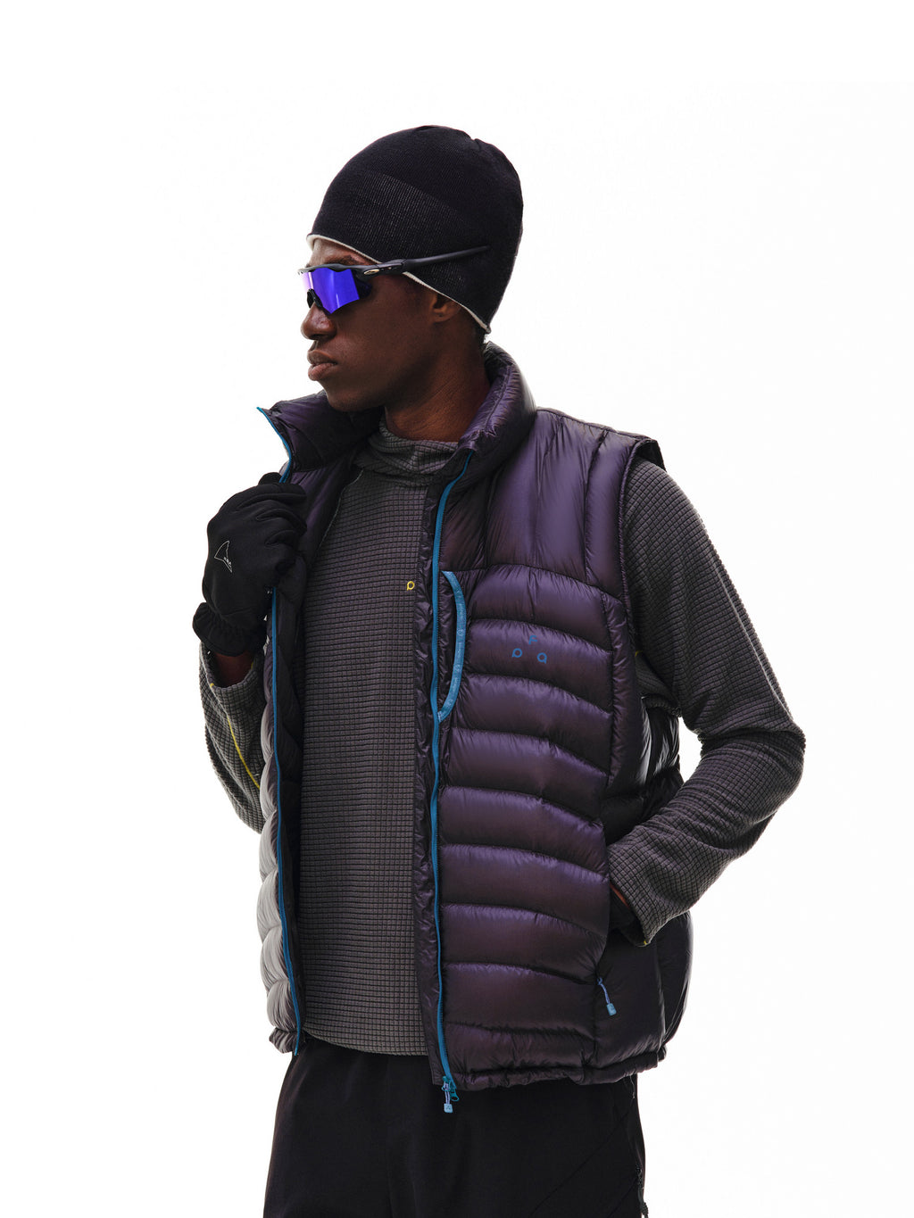 FPA 118g 90% Down Contrast Color Warm Lightweight Stand Collar Quilted Down Vest Winter Sleeveless Jacket