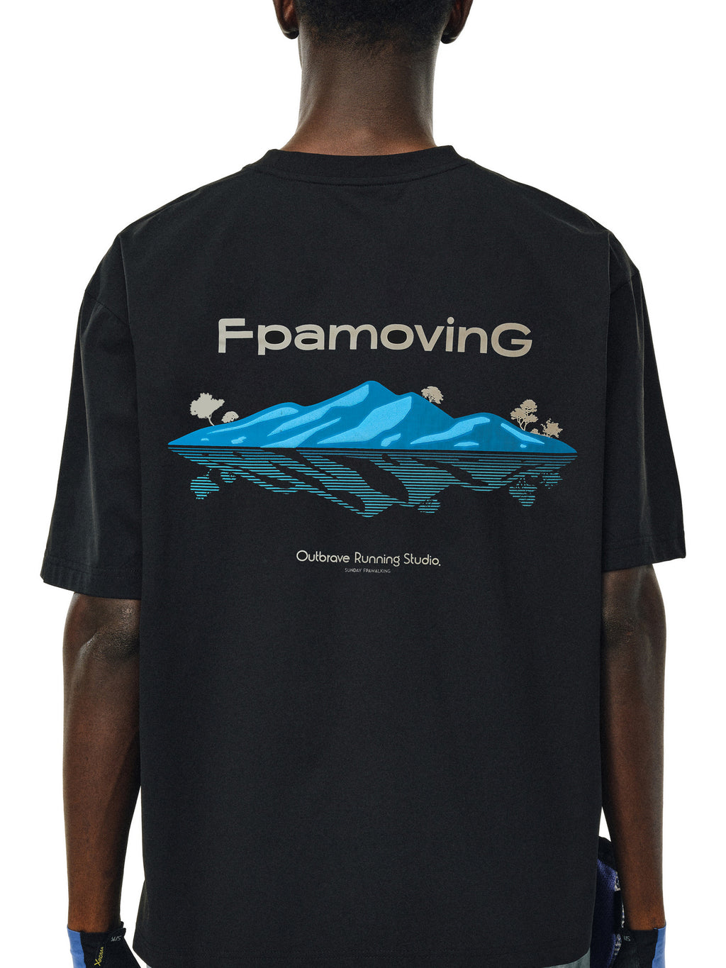 FPA Moisture-Wicking Quick-Dry Antibacterial Cool-Touch Sun-Protection Printed Sports Short Sleeve T-Shirt, Chinese Trend Loose Fit Couple Round Neck Tee