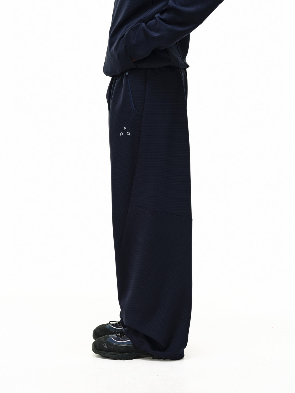 FPA Men's Lightweight Textured Knit Jogger Pants for Outdoor Running, Spring Loose Fit Casual Black Sweatpants