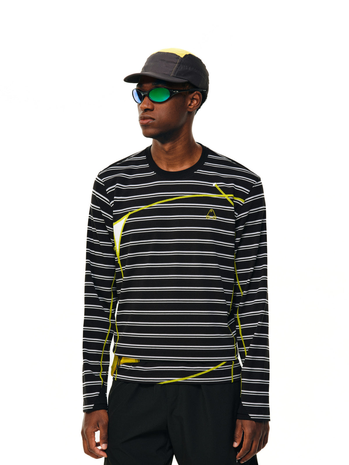 FPA Textured Stripe Long-Sleeve Tee – Casual Sports Contrast Color Crew Neck Unisex T-Shirt